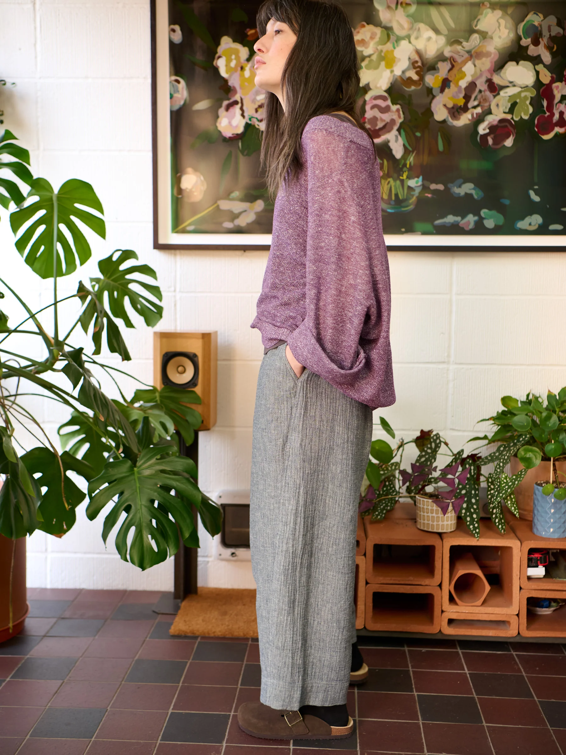 Aran - Hemp Organic Cotton Double Weave Wide Leg Trousers - Image 4