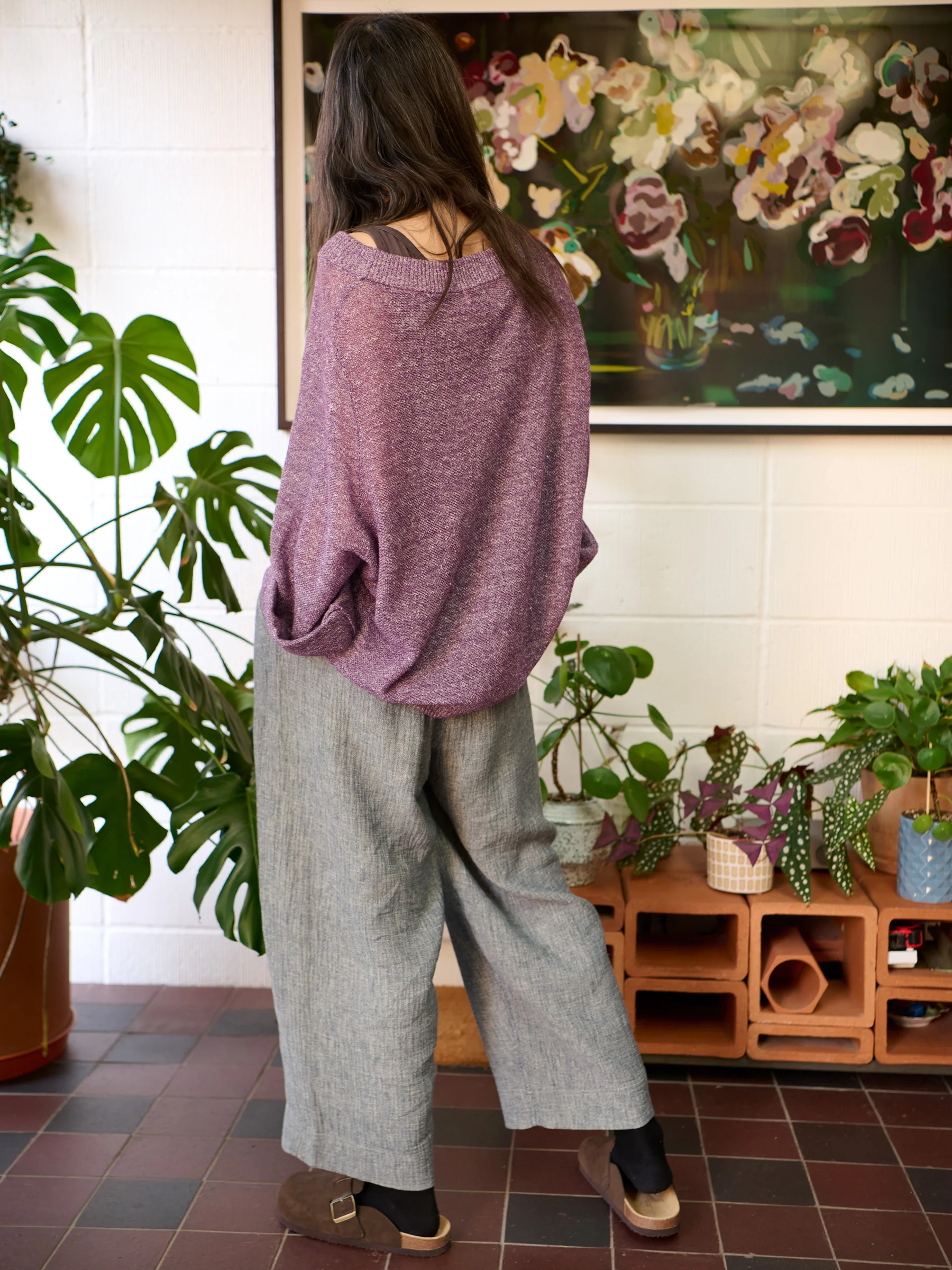 Aran - Hemp Organic Cotton Double Weave Wide Leg Trousers - Image 6