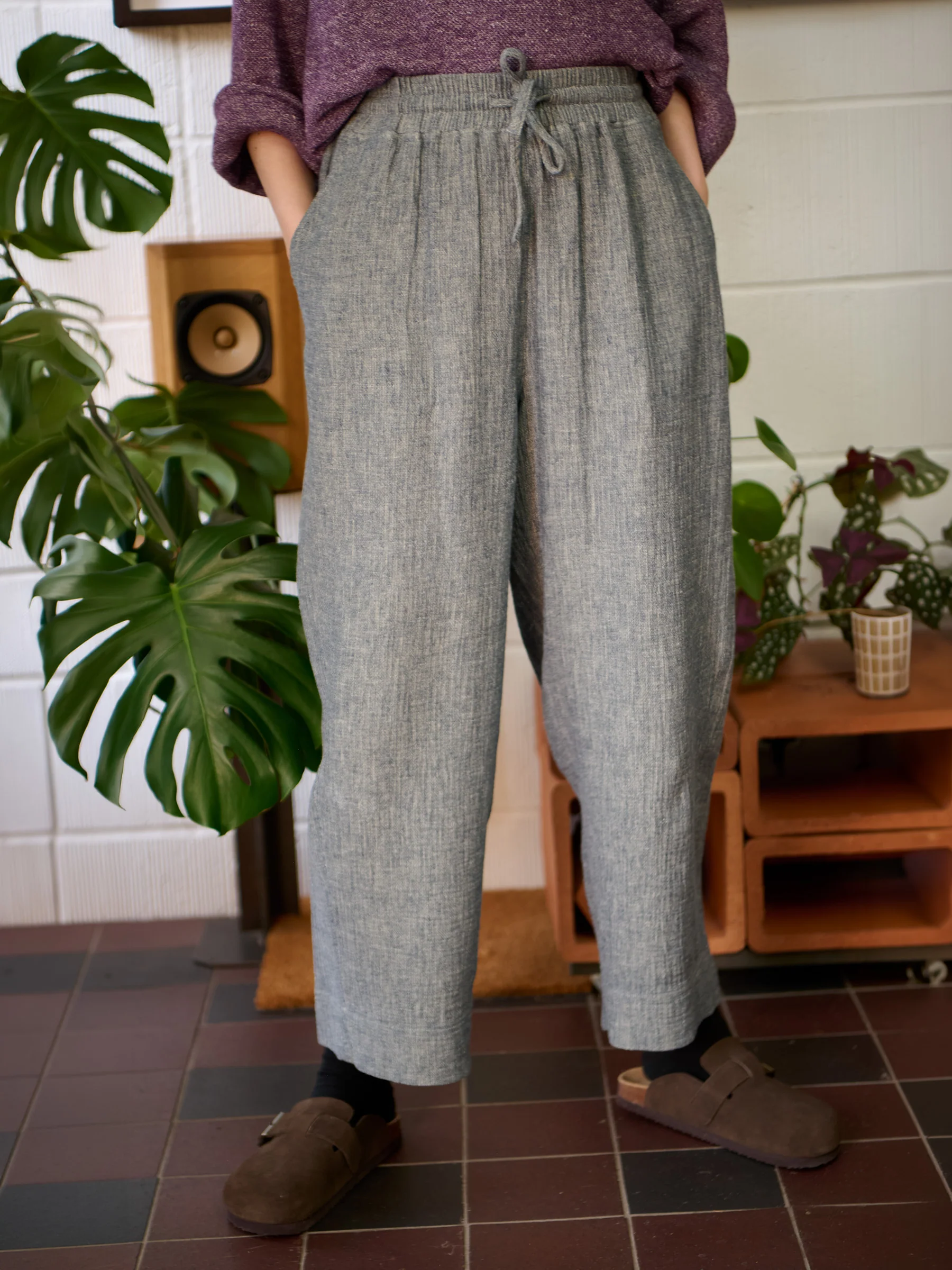Aran - Hemp Organic Cotton Double Weave Wide Leg Trousers - Image 8