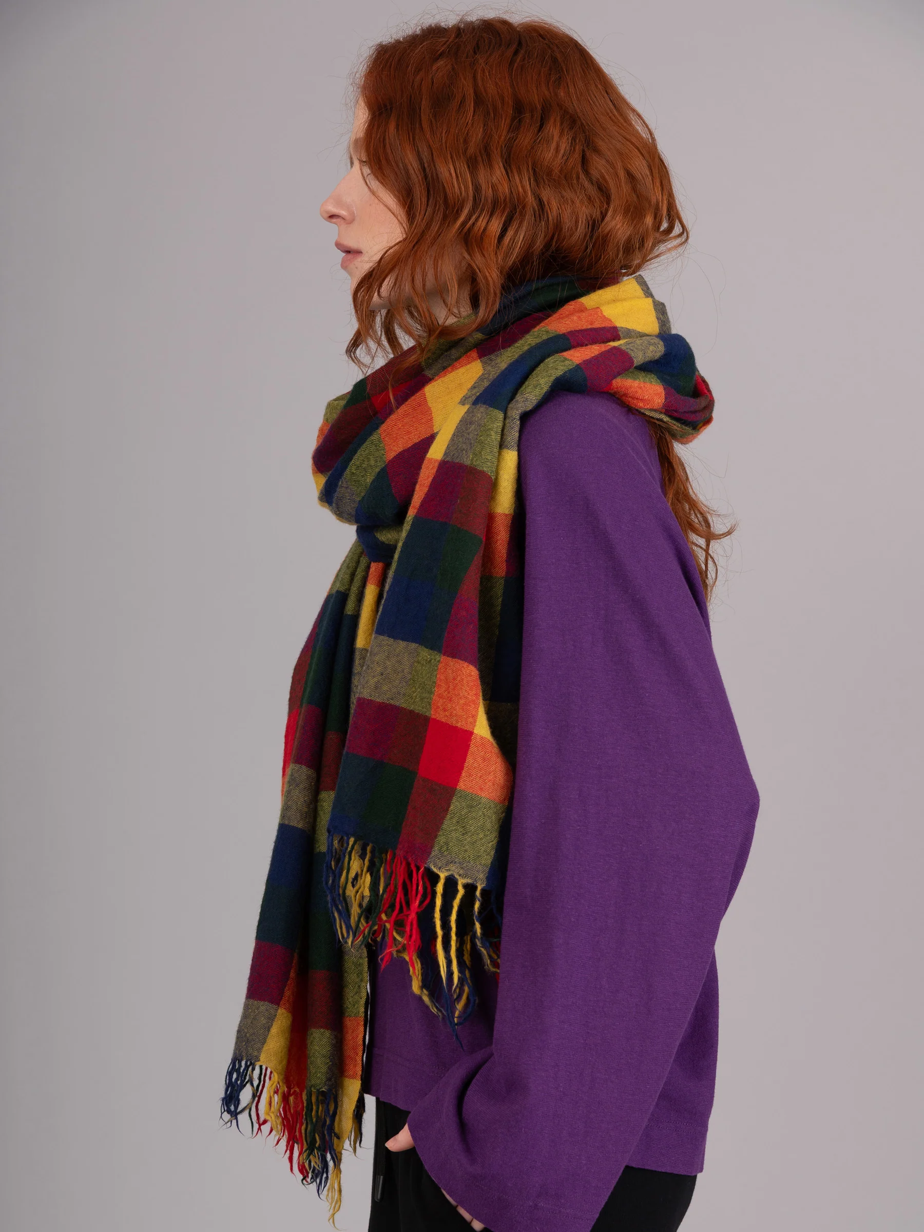 Boiled Wool Tartan Scarf - Image 3