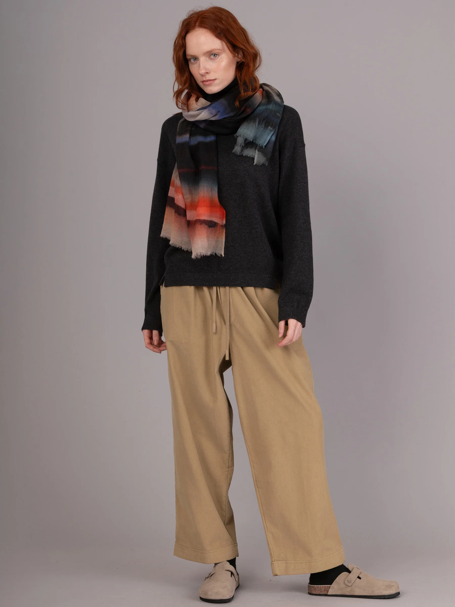 Fine Wool Print Scarf - Dusk Mirage - Image 3
