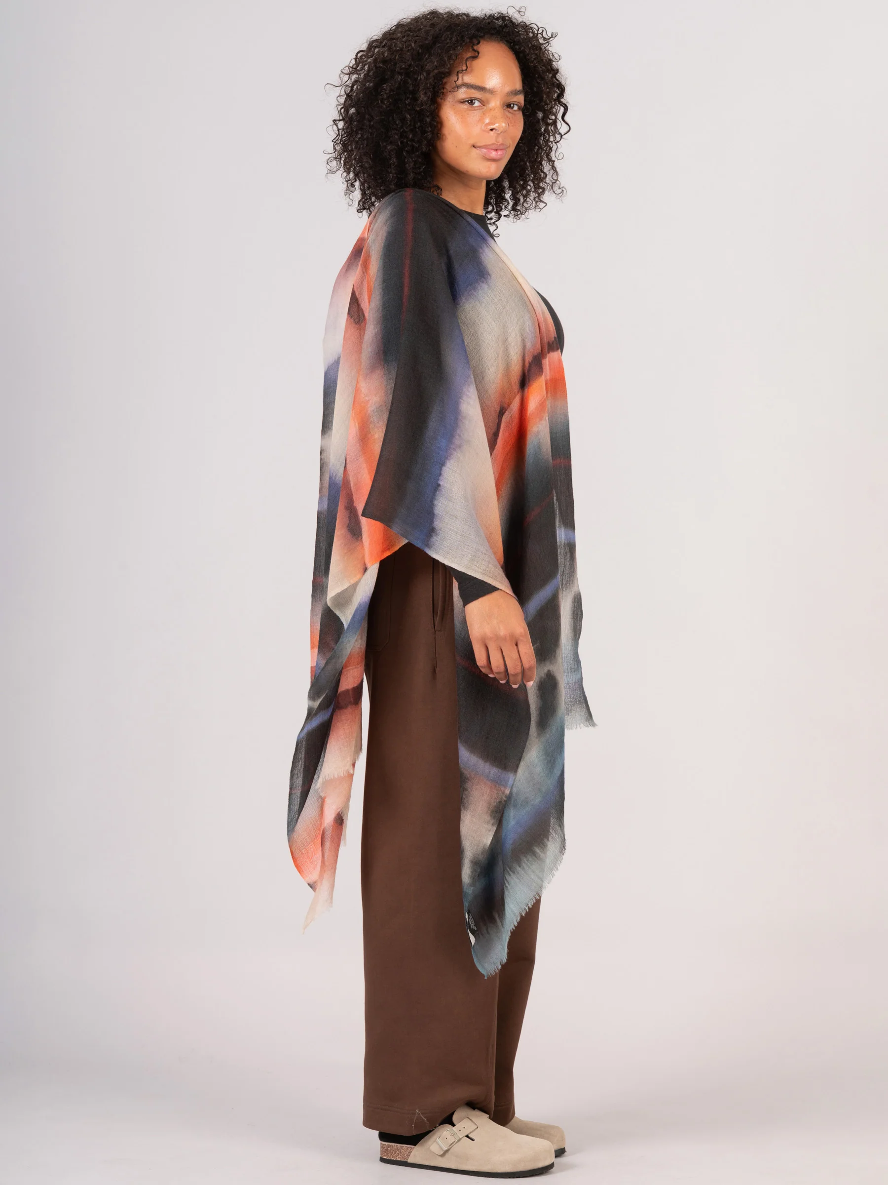 Fine Wool Print Scarf - Dusk Mirage - Image 4