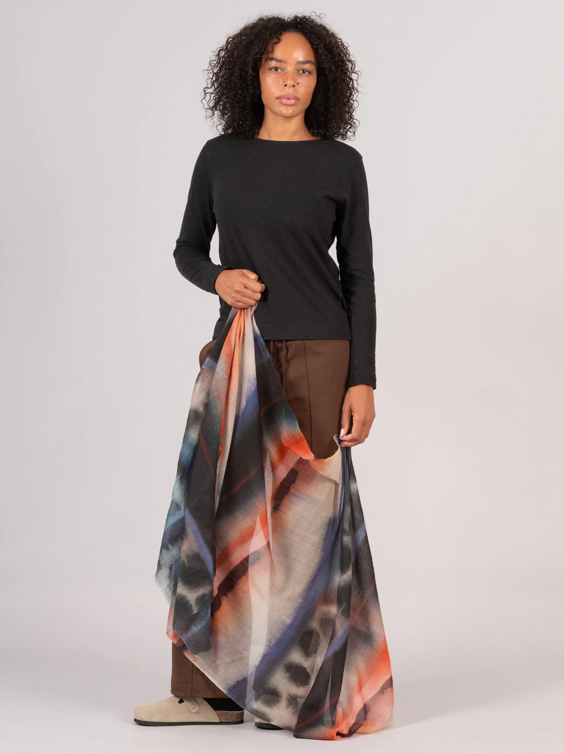 Fine Wool Print Scarf - Dusk Mirage - Image 5