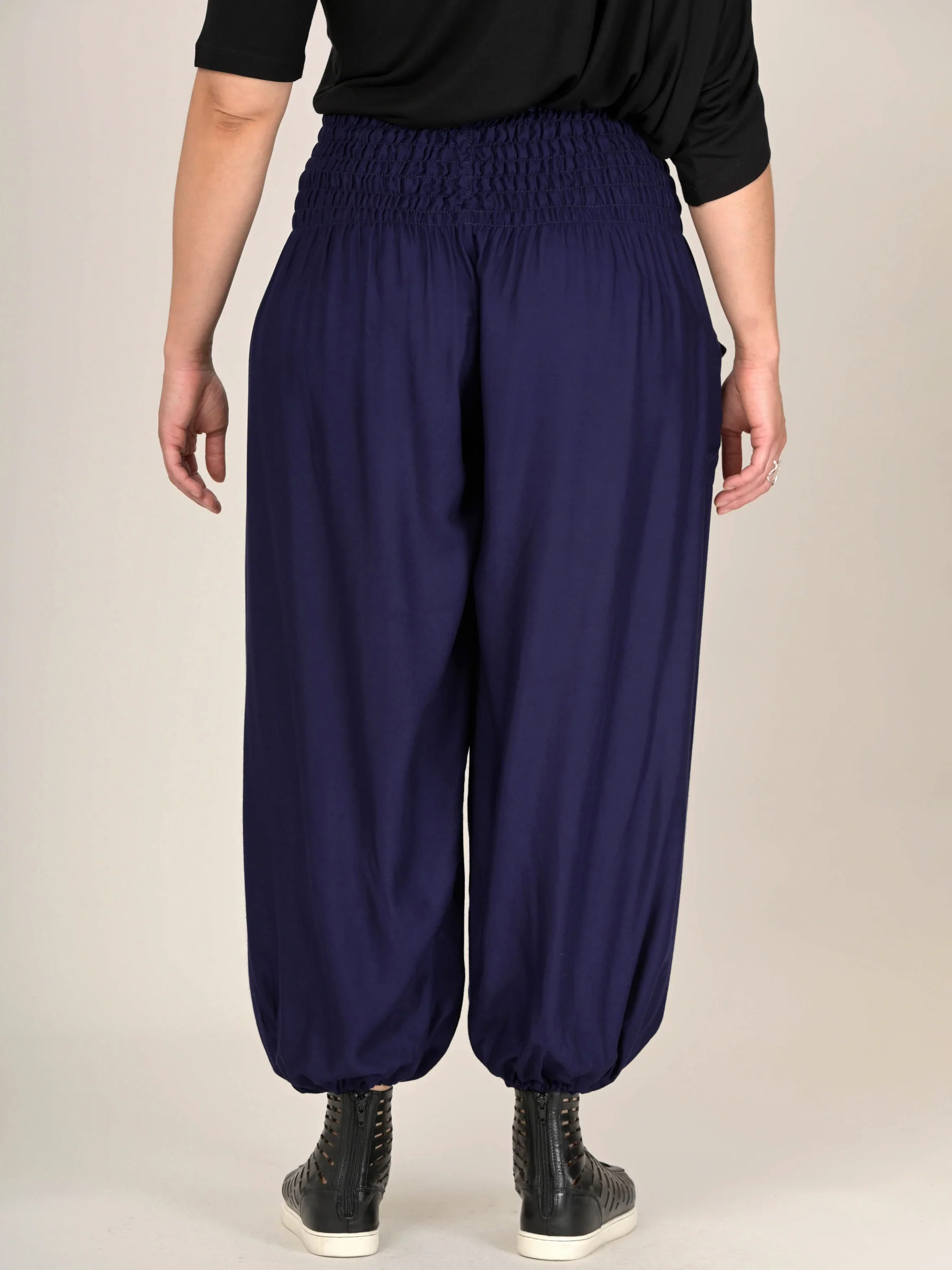 Harem Pants Original -  Plain Colour High Crotch - Superior Rayon Fabric - Image 13