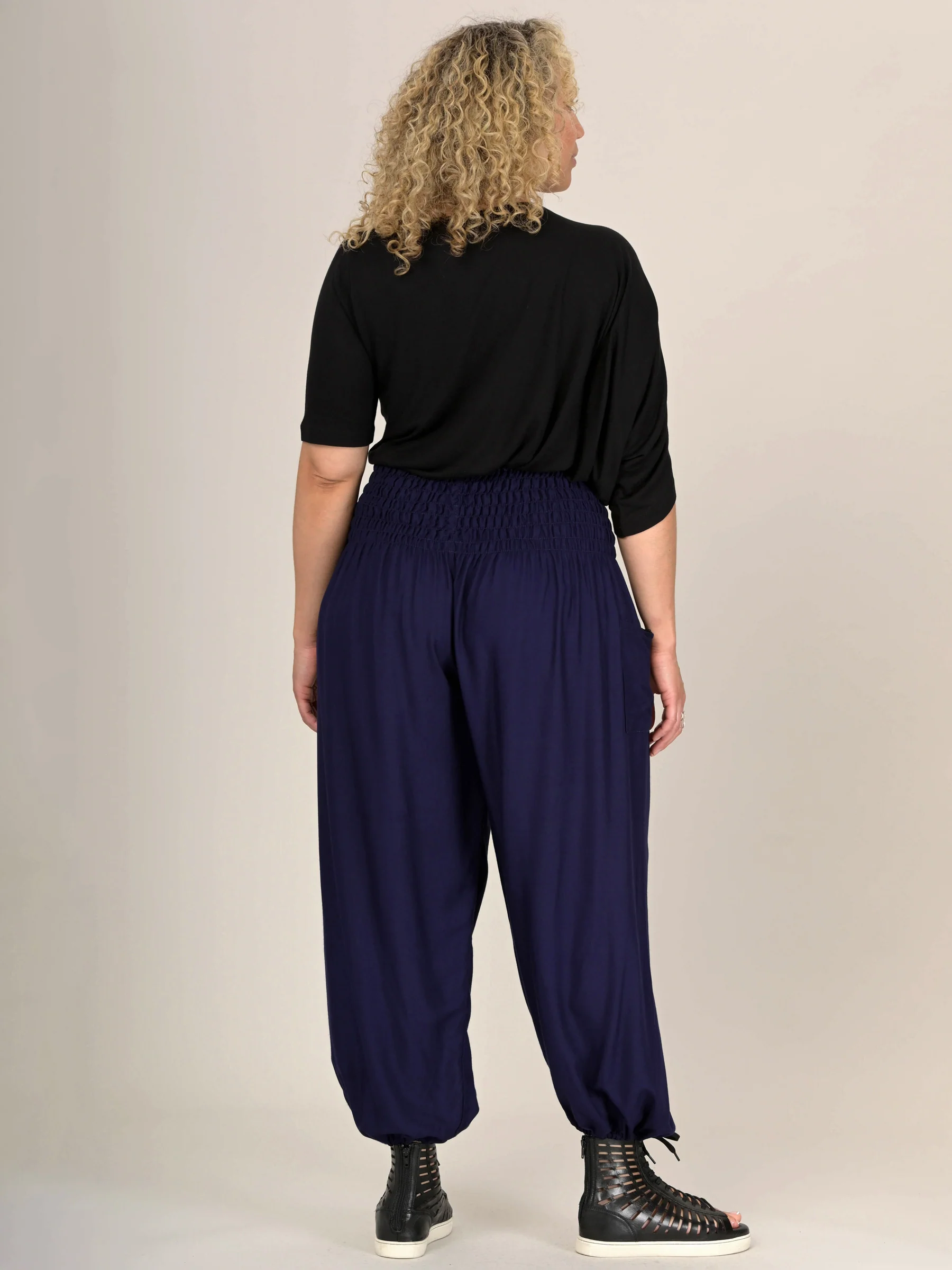 Harem Pants Original -  Plain Colour High Crotch - Superior Rayon Fabric - Image 14