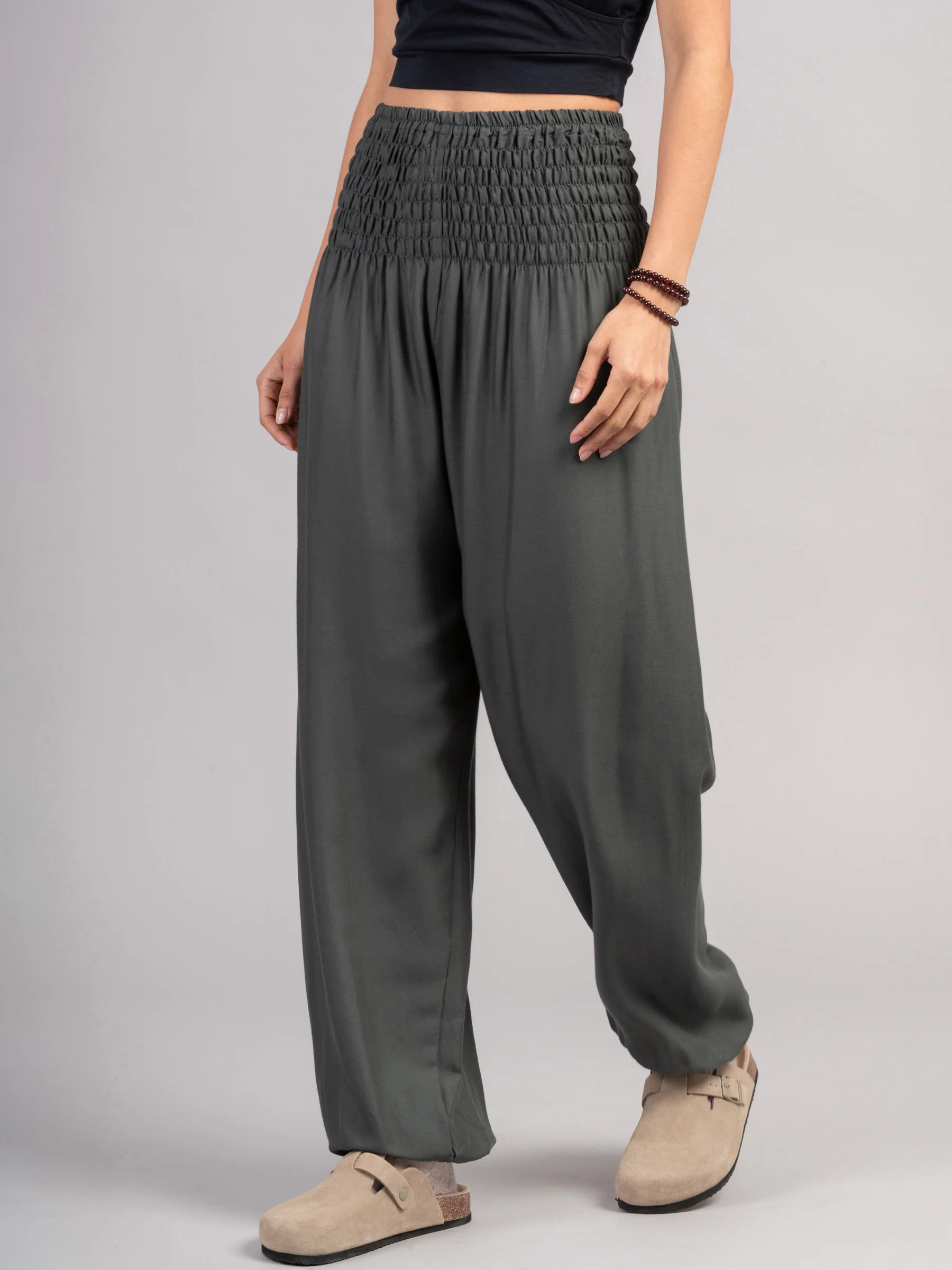 Harem Pants Original -  Plain Colour High Crotch - Superior Rayon Fabric - Image 20