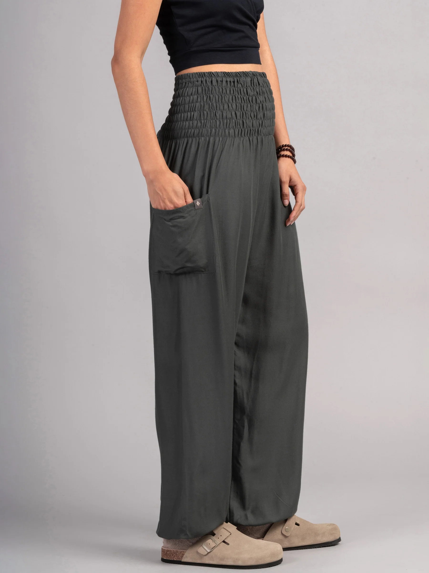 Harem Pants Original -  Plain Colour High Crotch - Superior Rayon Fabric - Image 22