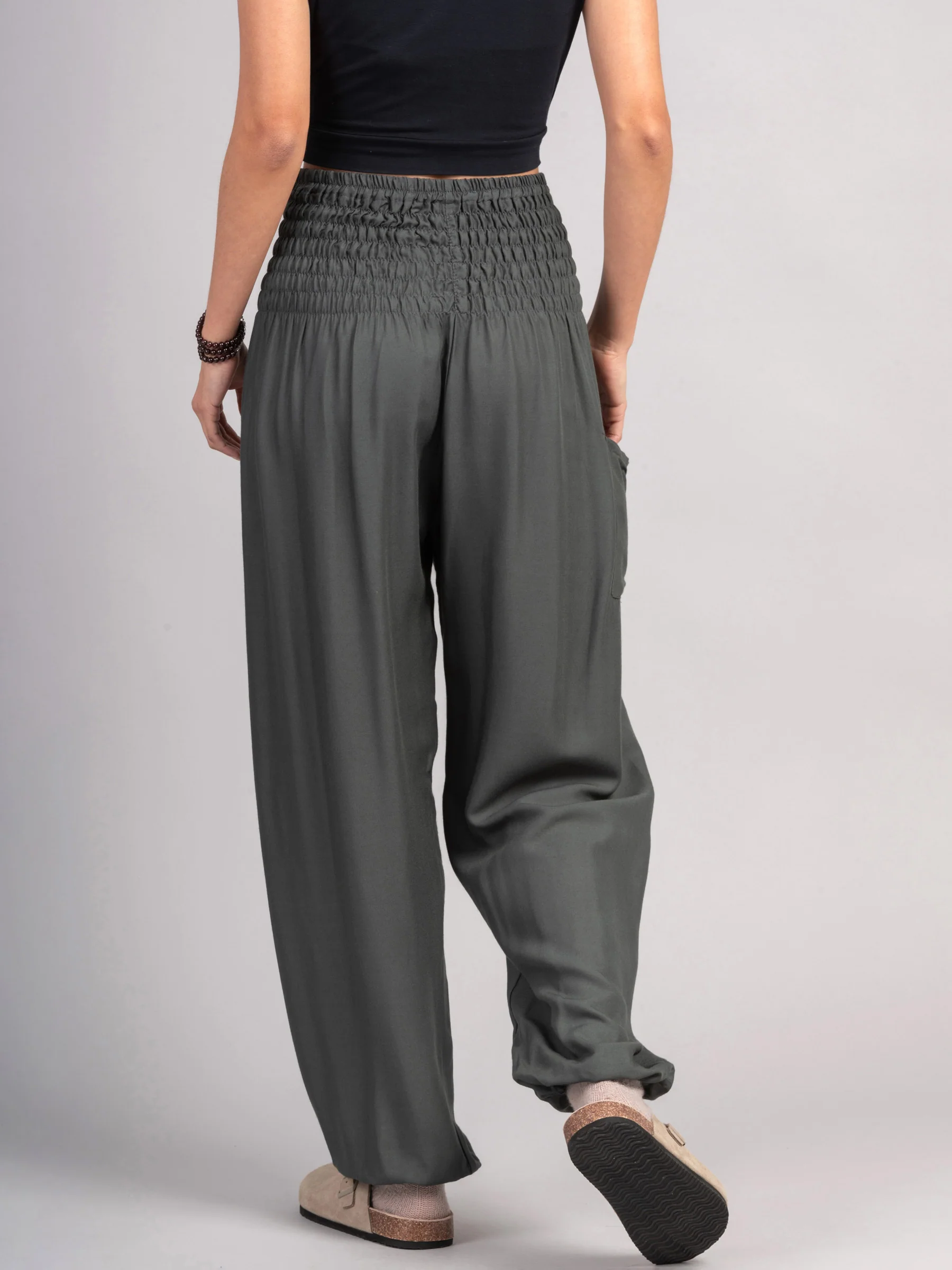 Harem Pants Original -  Plain Colour High Crotch - Superior Rayon Fabric - Image 24