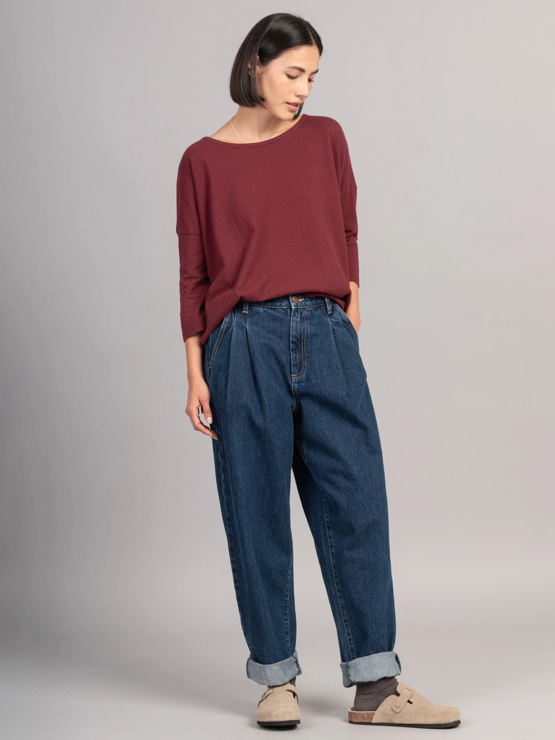 Eigg - Denim Pleated Jeans - Image 7