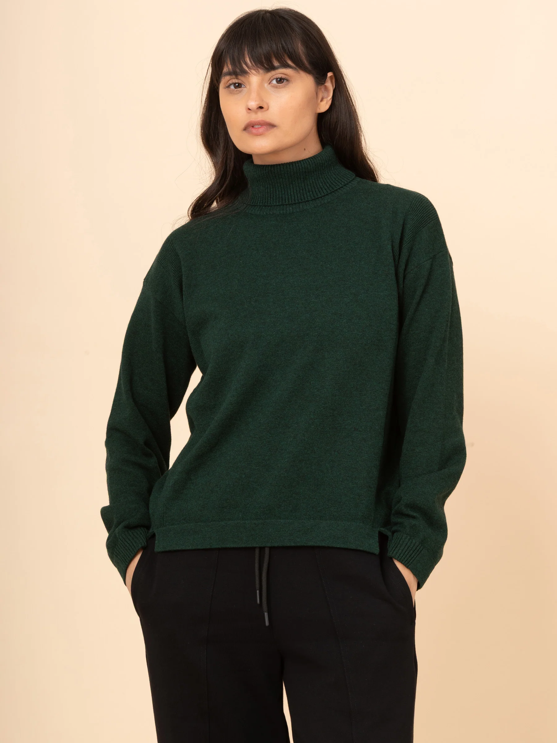 Kume - Cotton Cashmere Blend Turtle Neck Sweater - Image 3