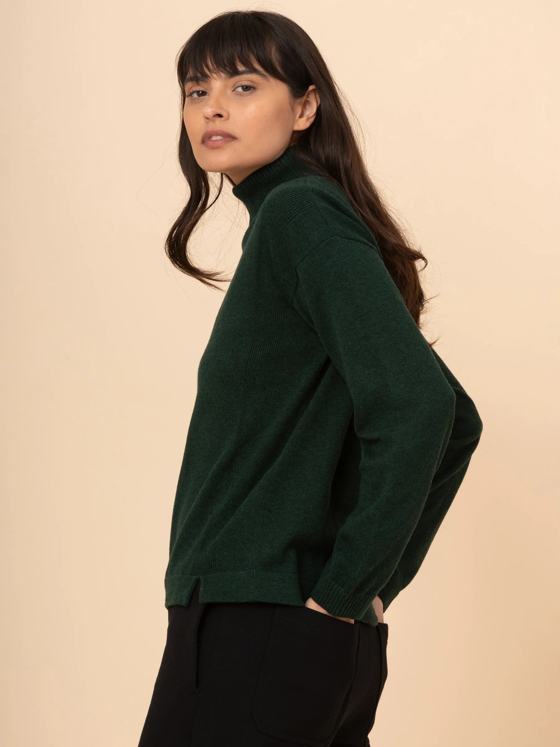 Kume - Cotton Cashmere Blend Turtle Neck Sweater - Image 4