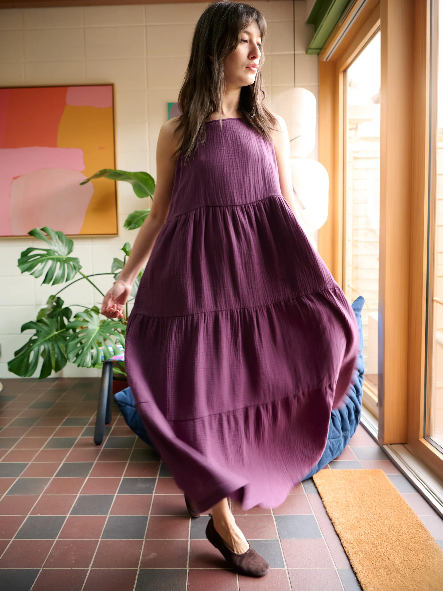 Izu - Cotton Gauze Tiered Dress - Image 3