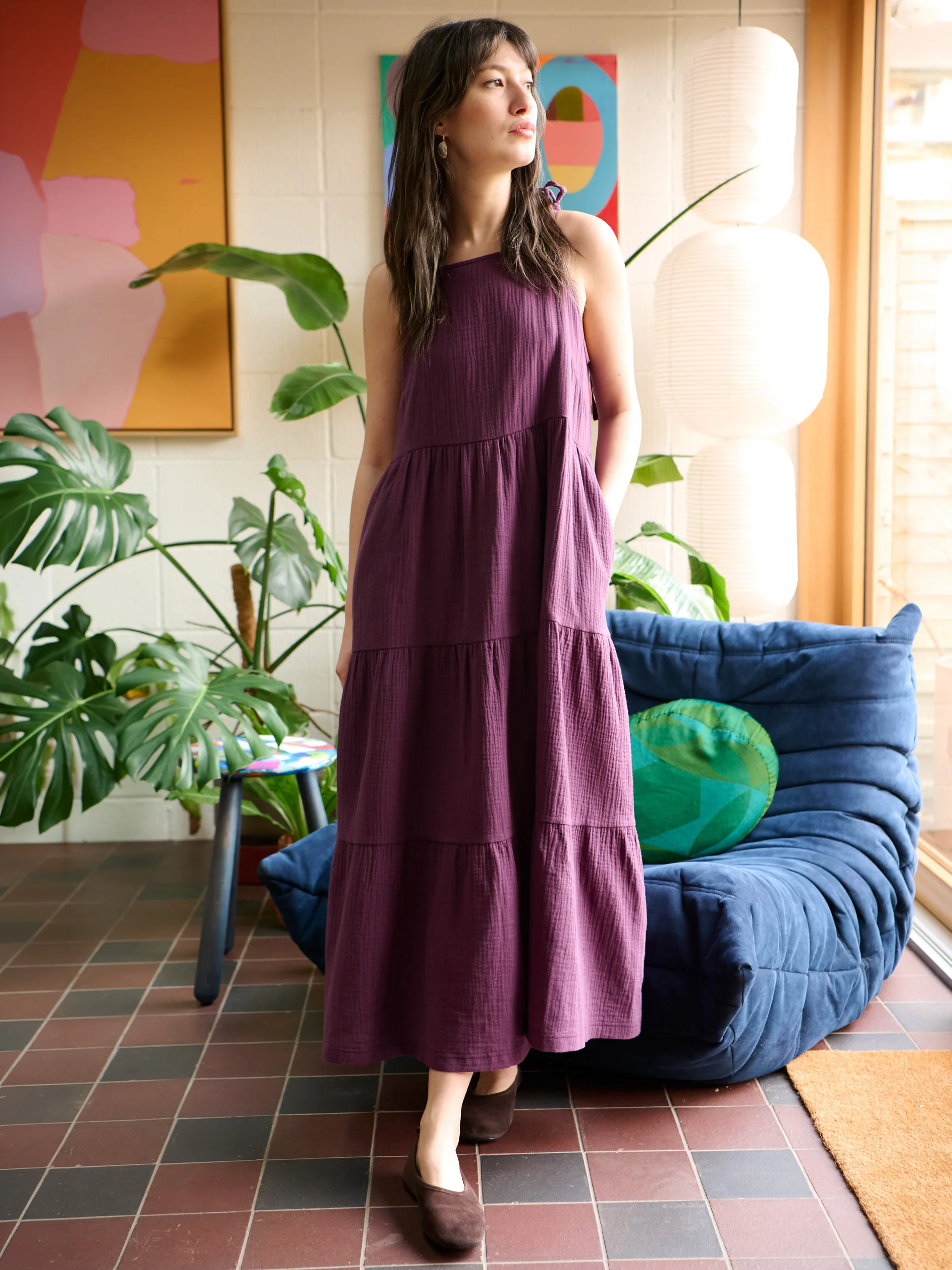 Izu - Cotton Gauze Tiered Dress - Image 8
