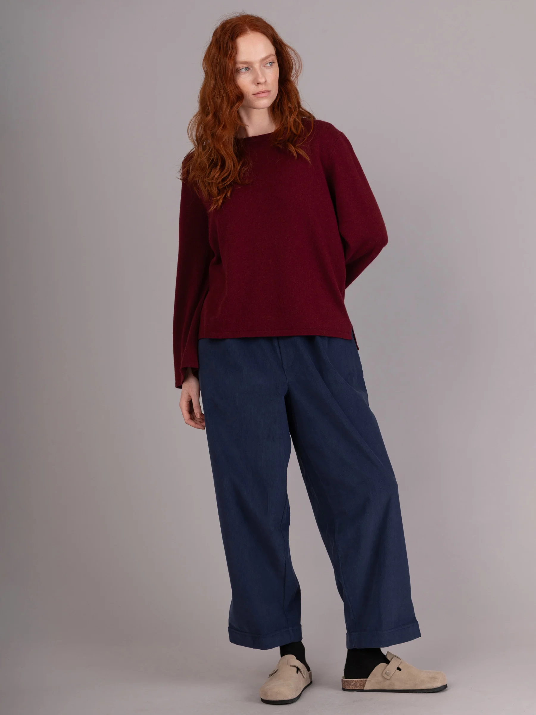 Kami -  Cotton Needlecord Straight Leg Trousers - Image 15