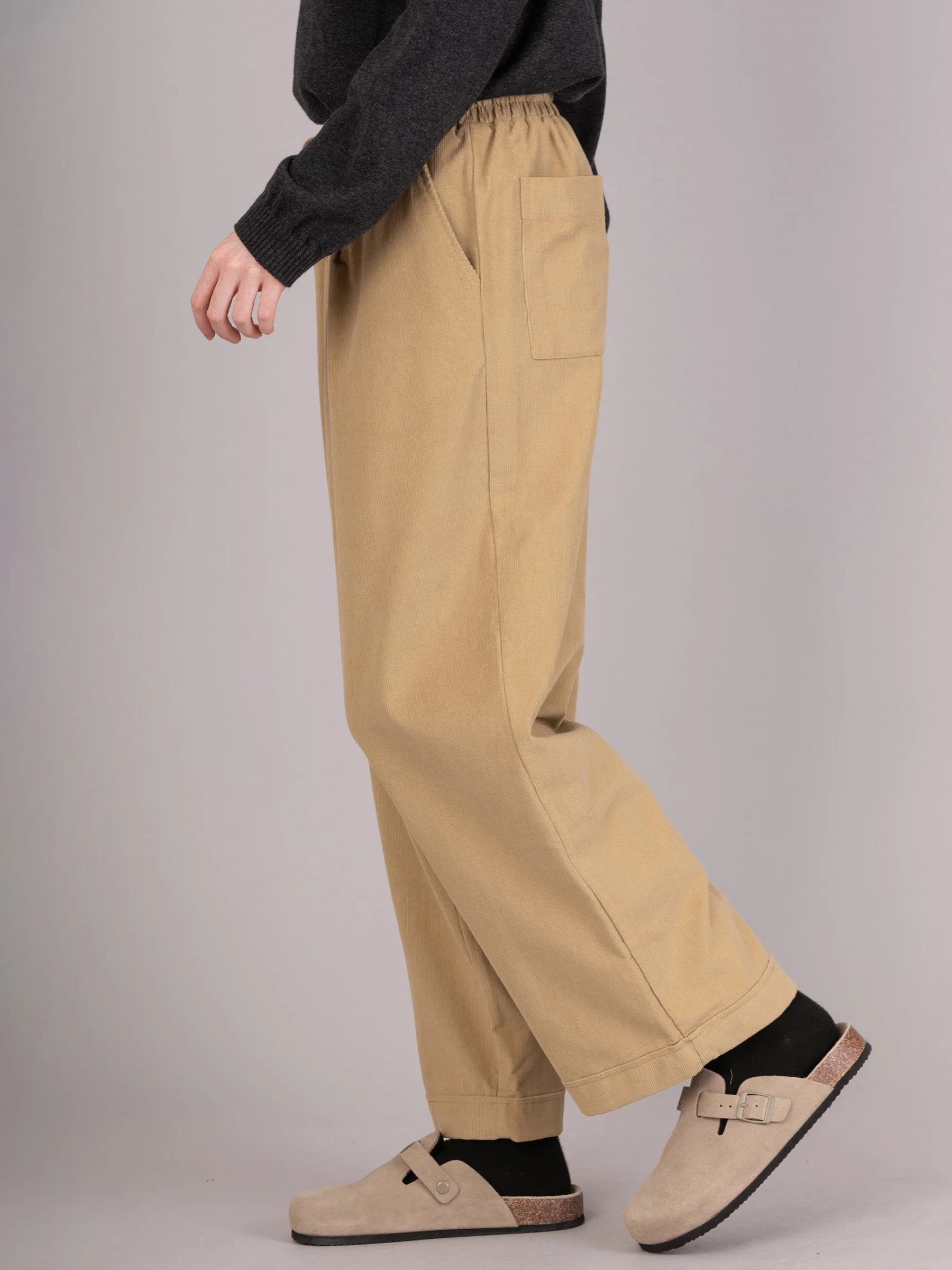 Kami -  Cotton Needlecord Straight Leg Trousers - Image 4