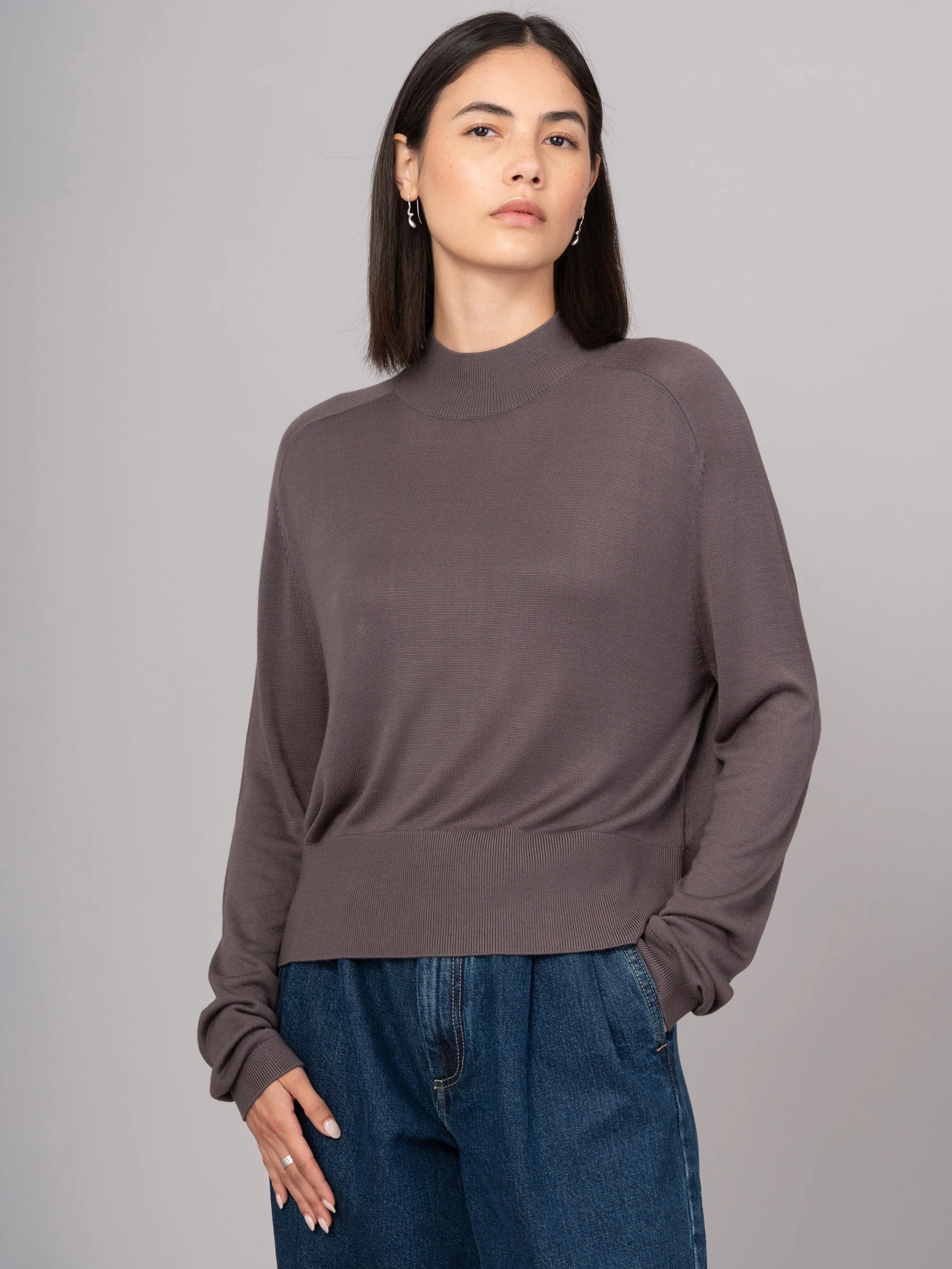 Lanka - Bamboo Viscose High Neck Sweater With Shoulder Yoke - Image 11