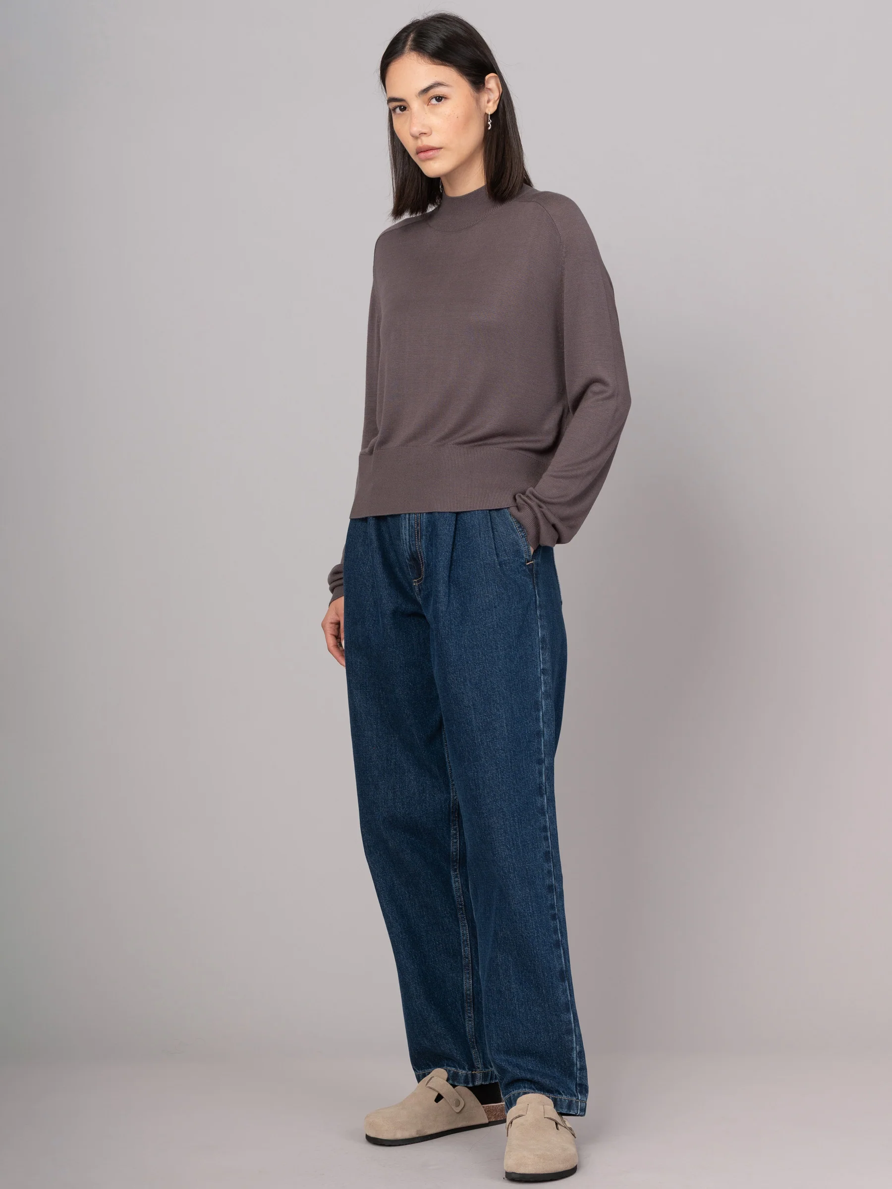 Lanka - Bamboo Viscose High Neck Sweater With Shoulder Yoke - Image 15