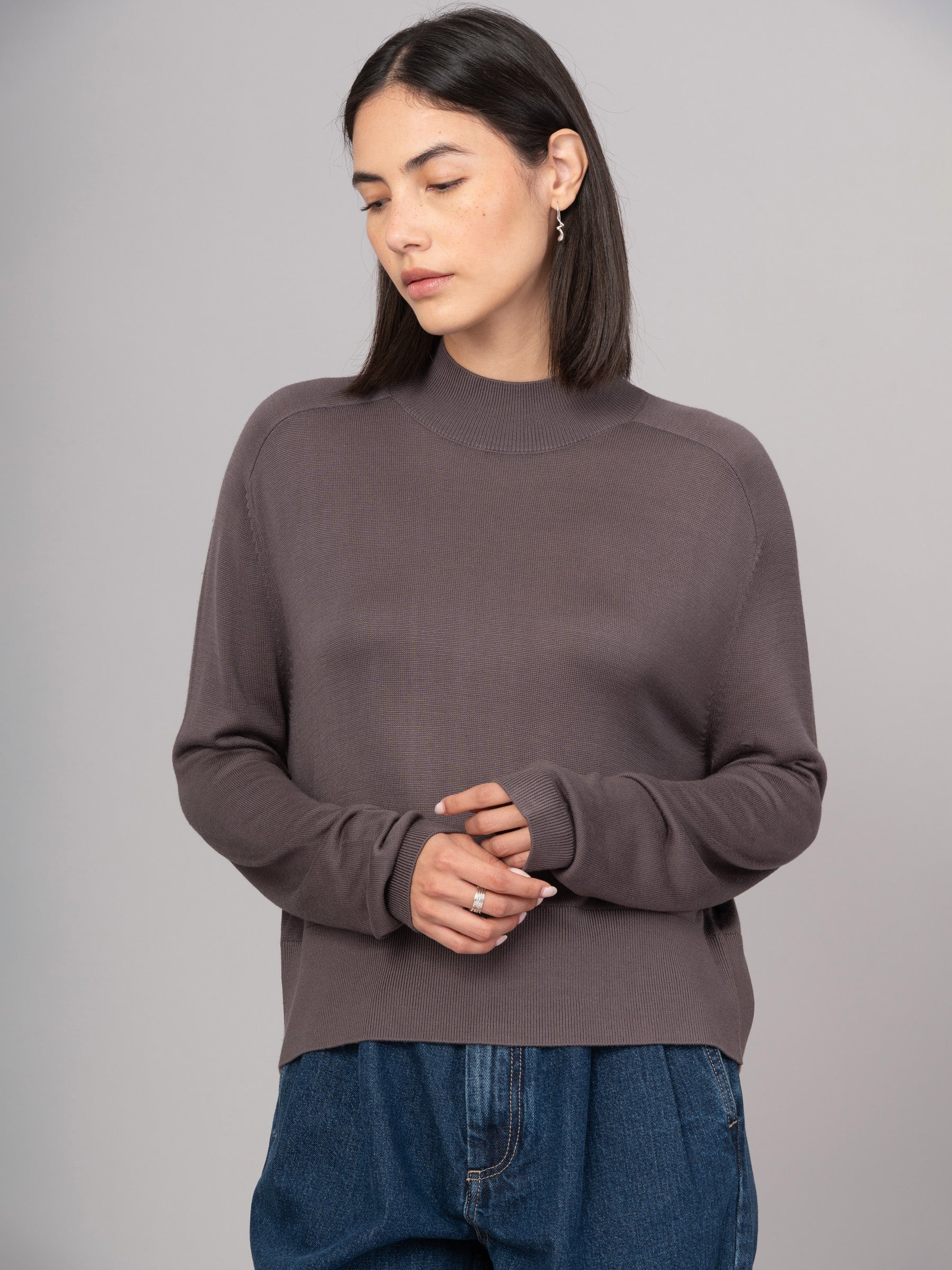 Lanka - Bamboo Viscose High Neck Sweater With Shoulder Yoke - Image 16