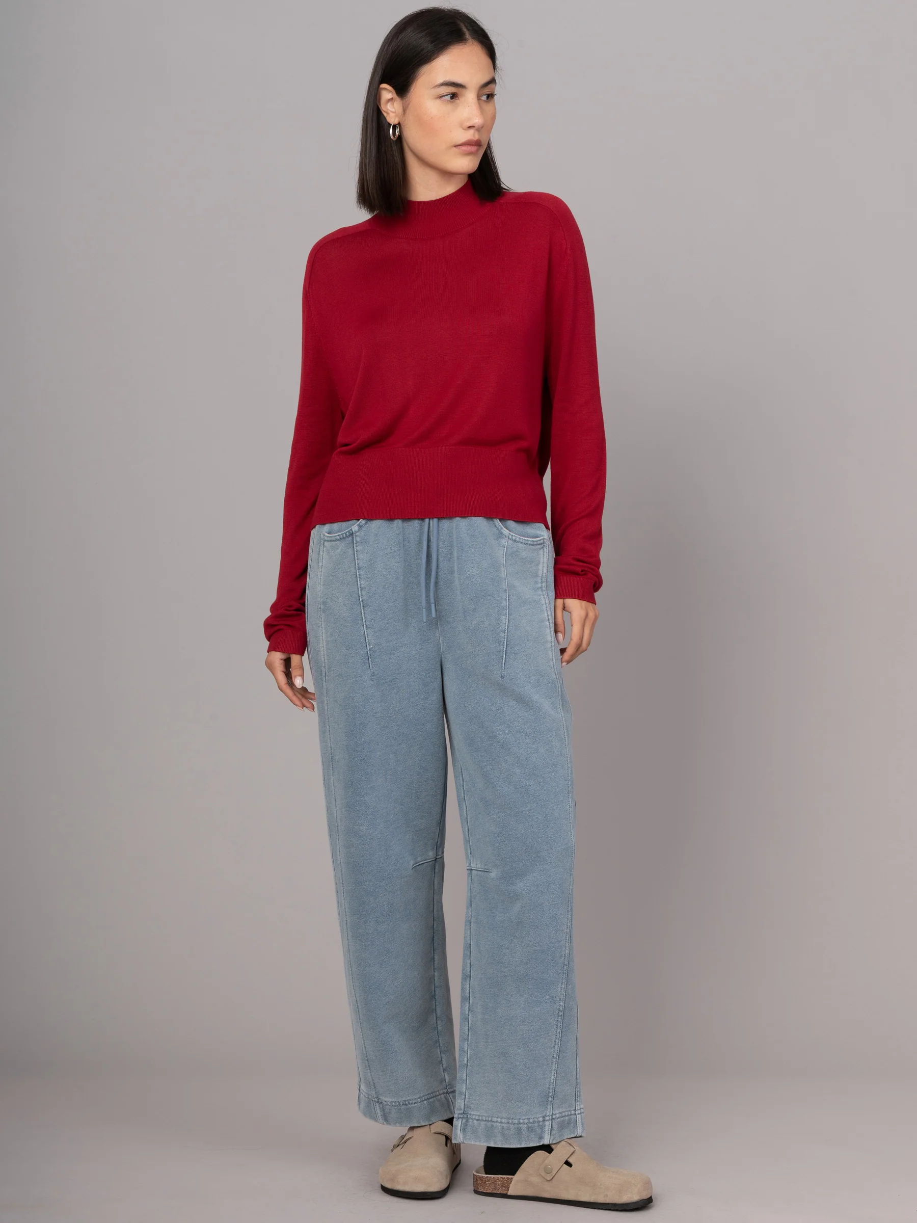 Lanka - Bamboo Viscose High Neck Sweater With Shoulder Yoke - Image 5