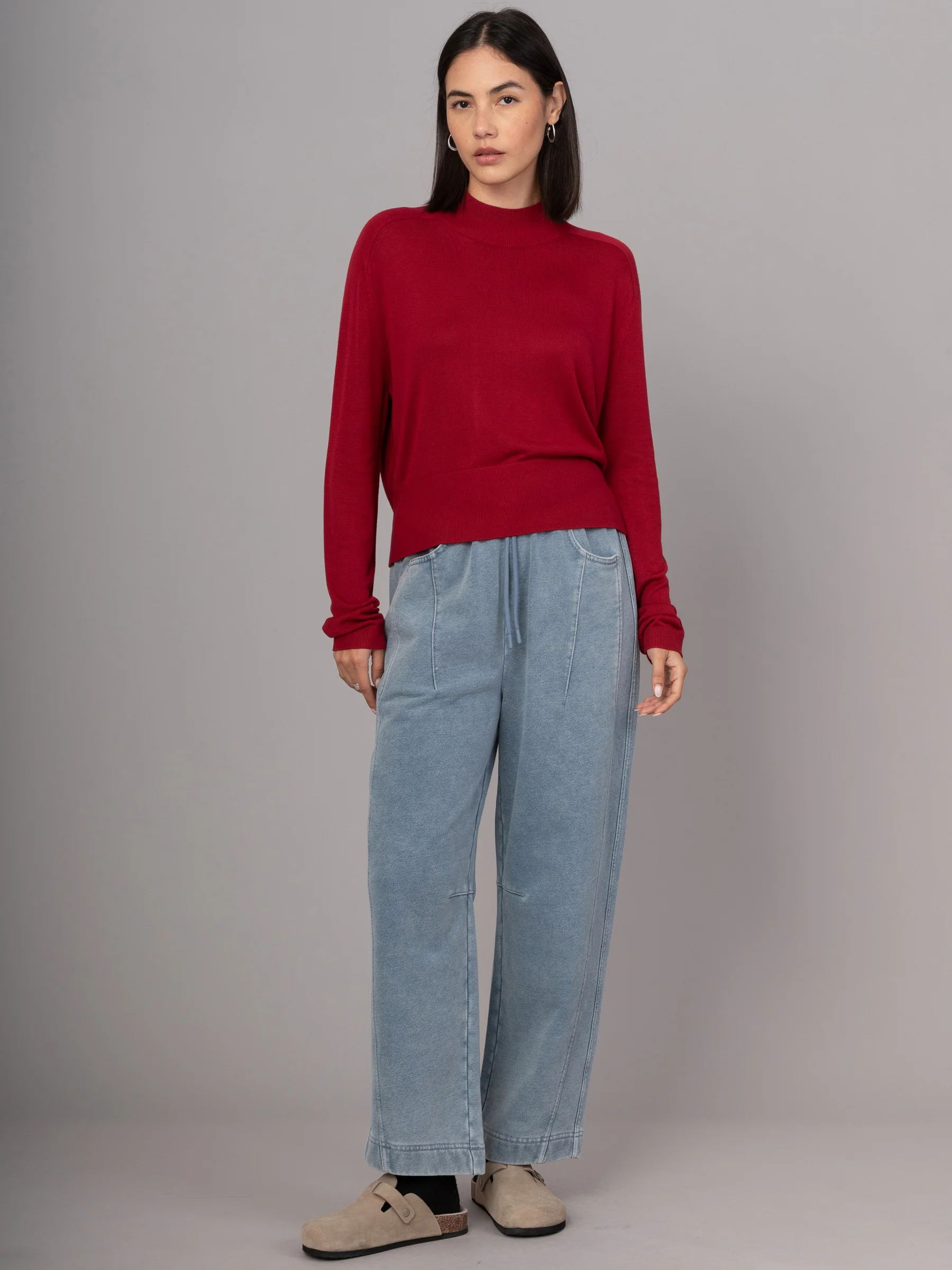 Lanka - Bamboo Viscose High Neck Sweater With Shoulder Yoke - Image 7