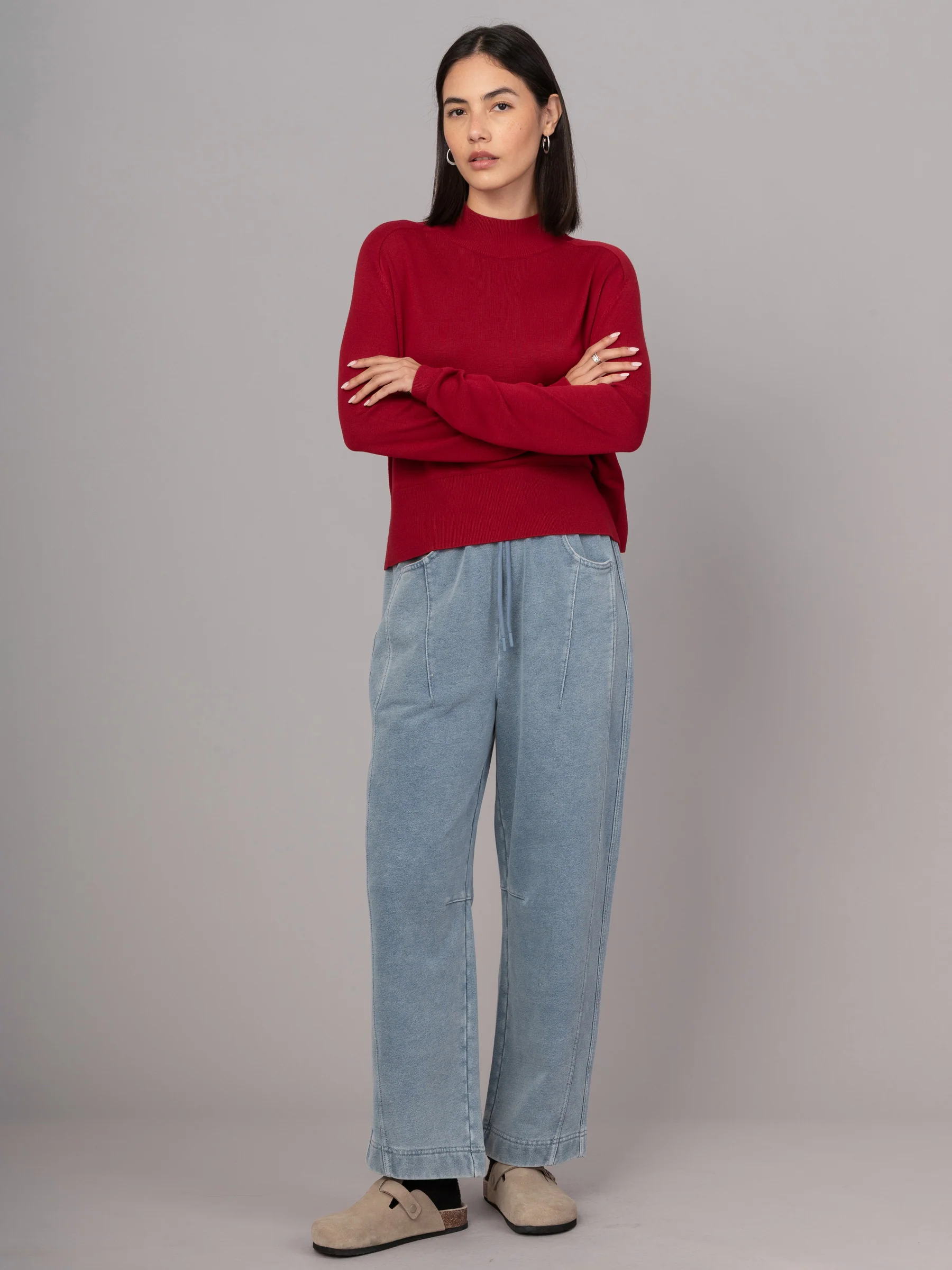 Lanka - Bamboo Viscose High Neck Sweater With Shoulder Yoke - Image 9