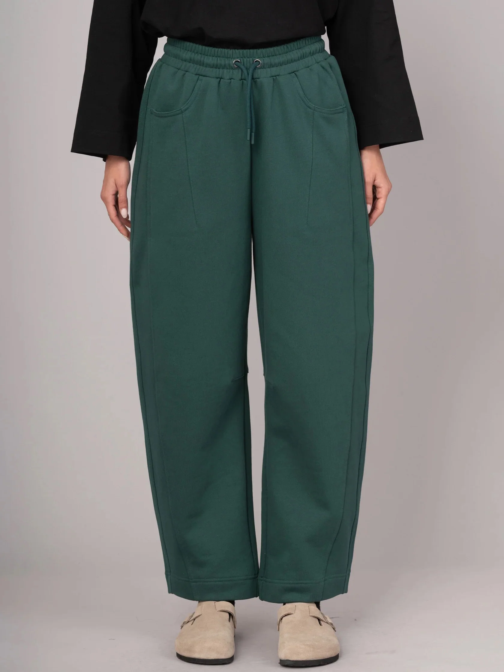 Paxi - Cotton Fleece Barrel Leg Trousers