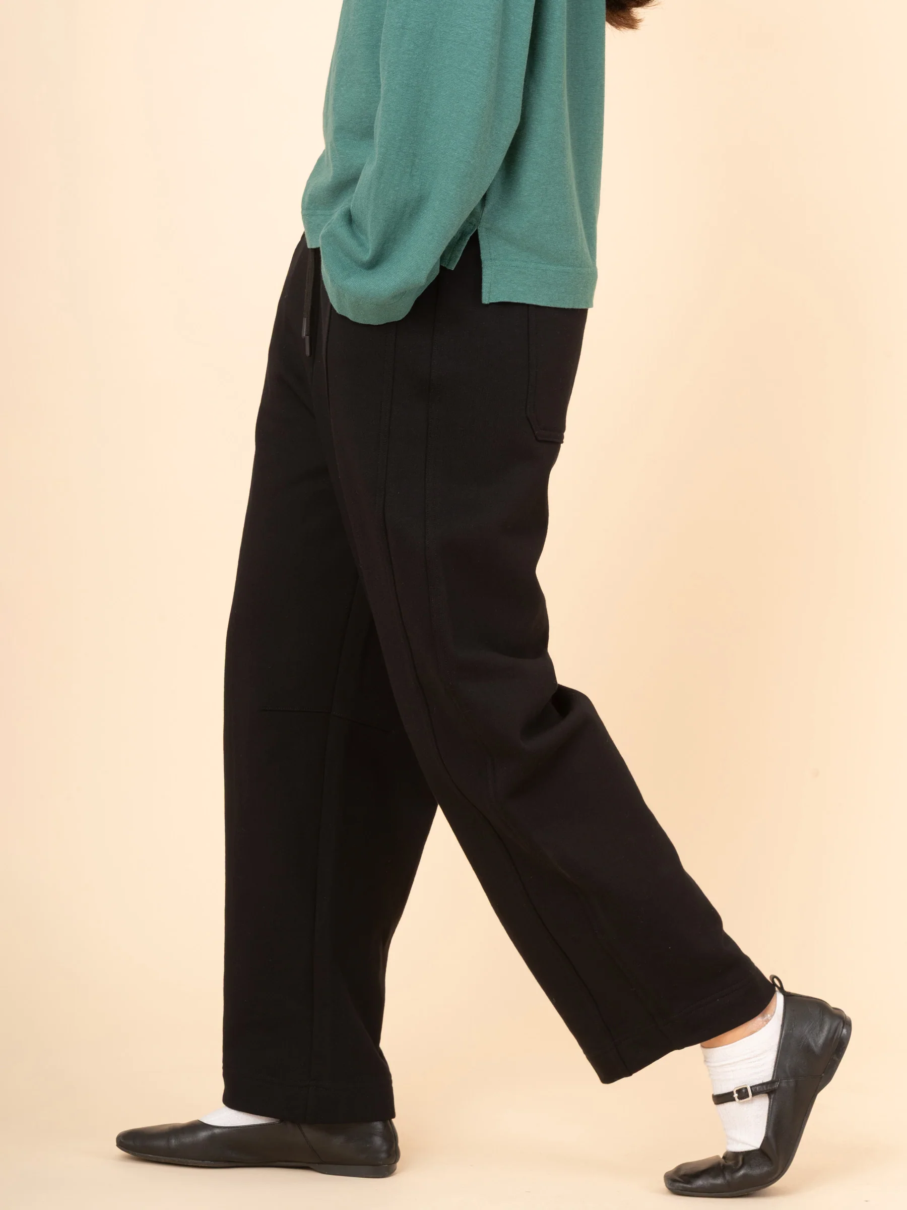 Paxi - Cotton Fleece Barrel Leg Trousers - Image 12