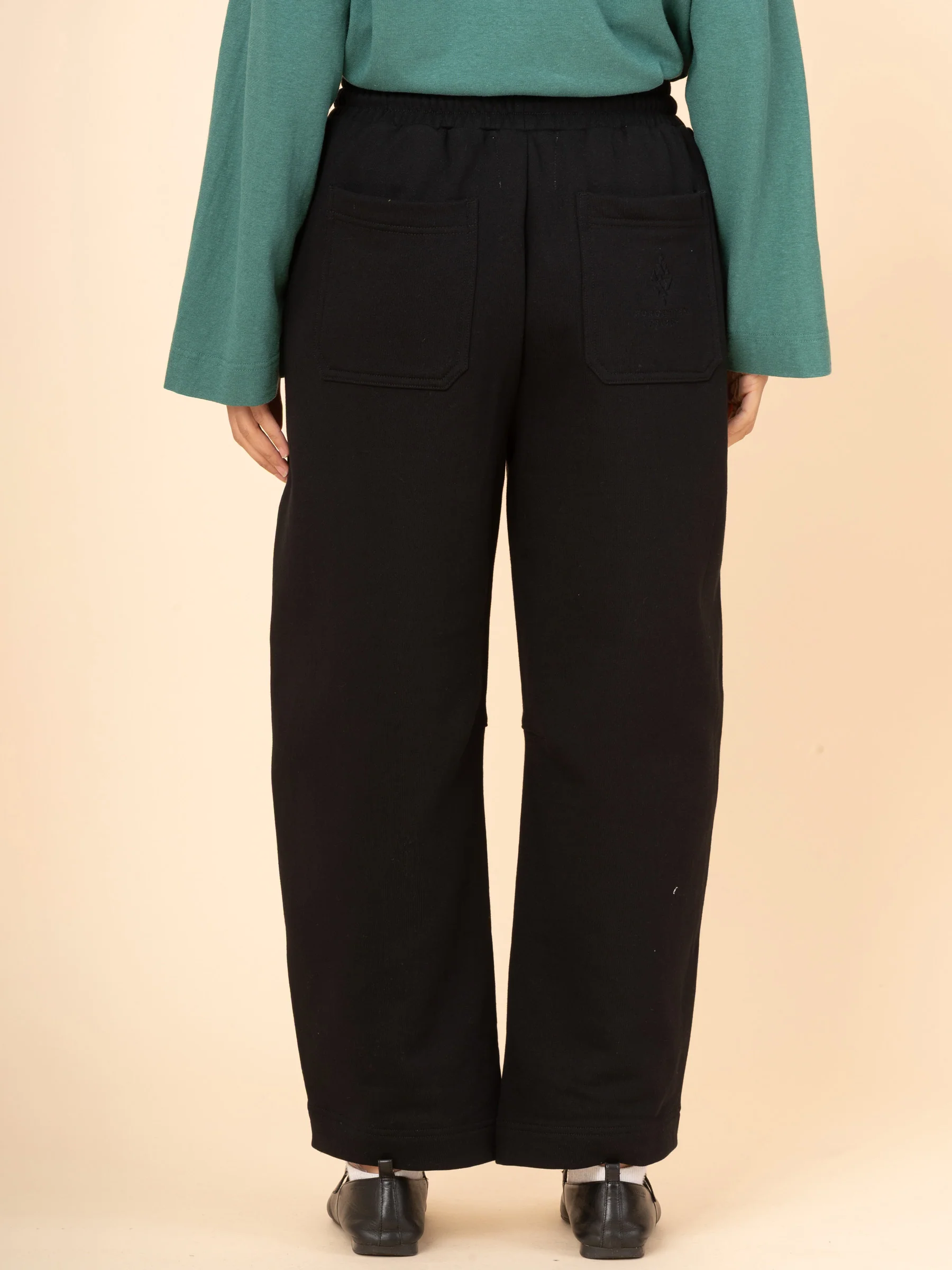 Paxi - Cotton Fleece Barrel Leg Trousers - Image 15