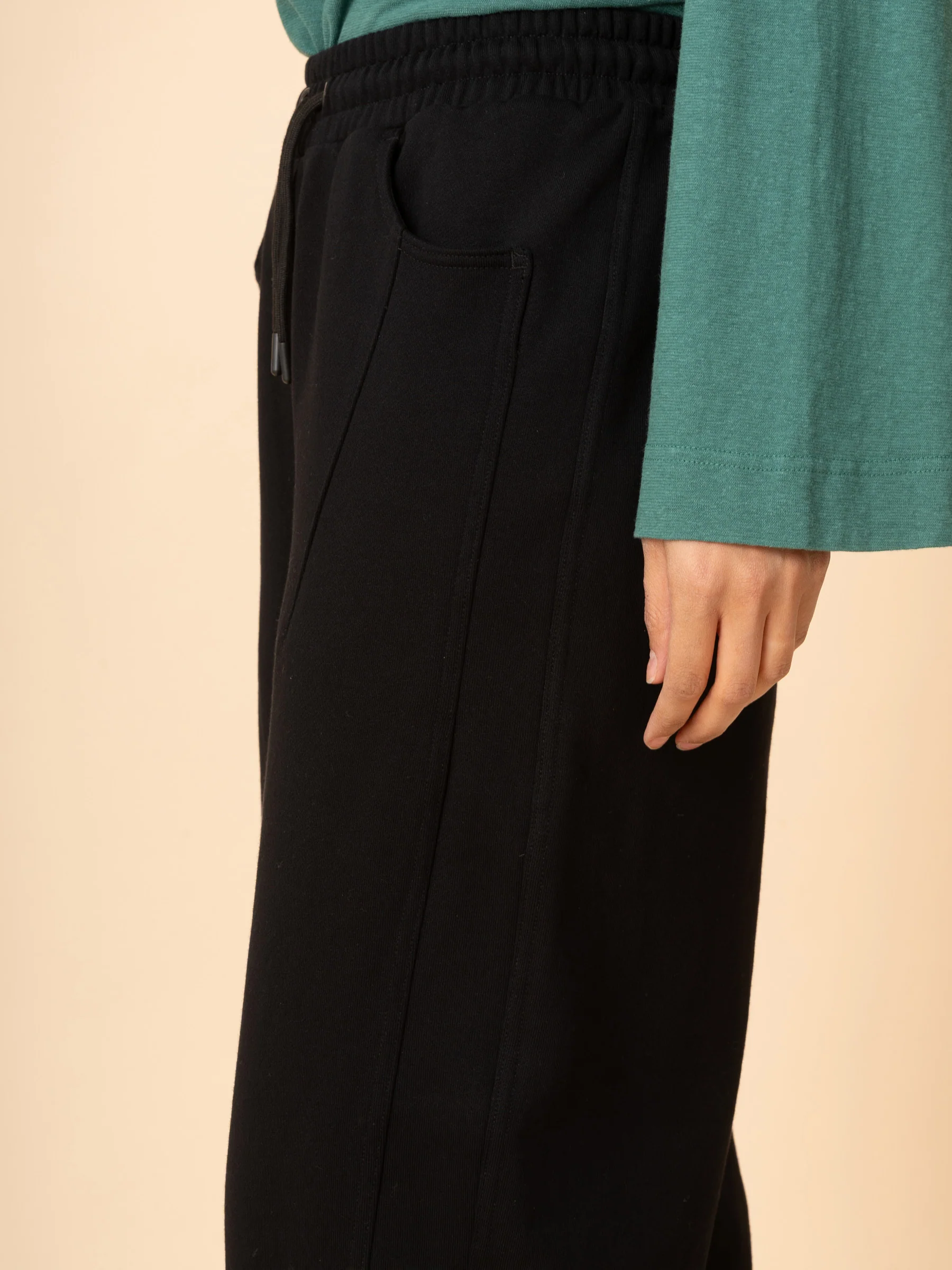 Paxi - Cotton Fleece Barrel Leg Trousers - Image 17