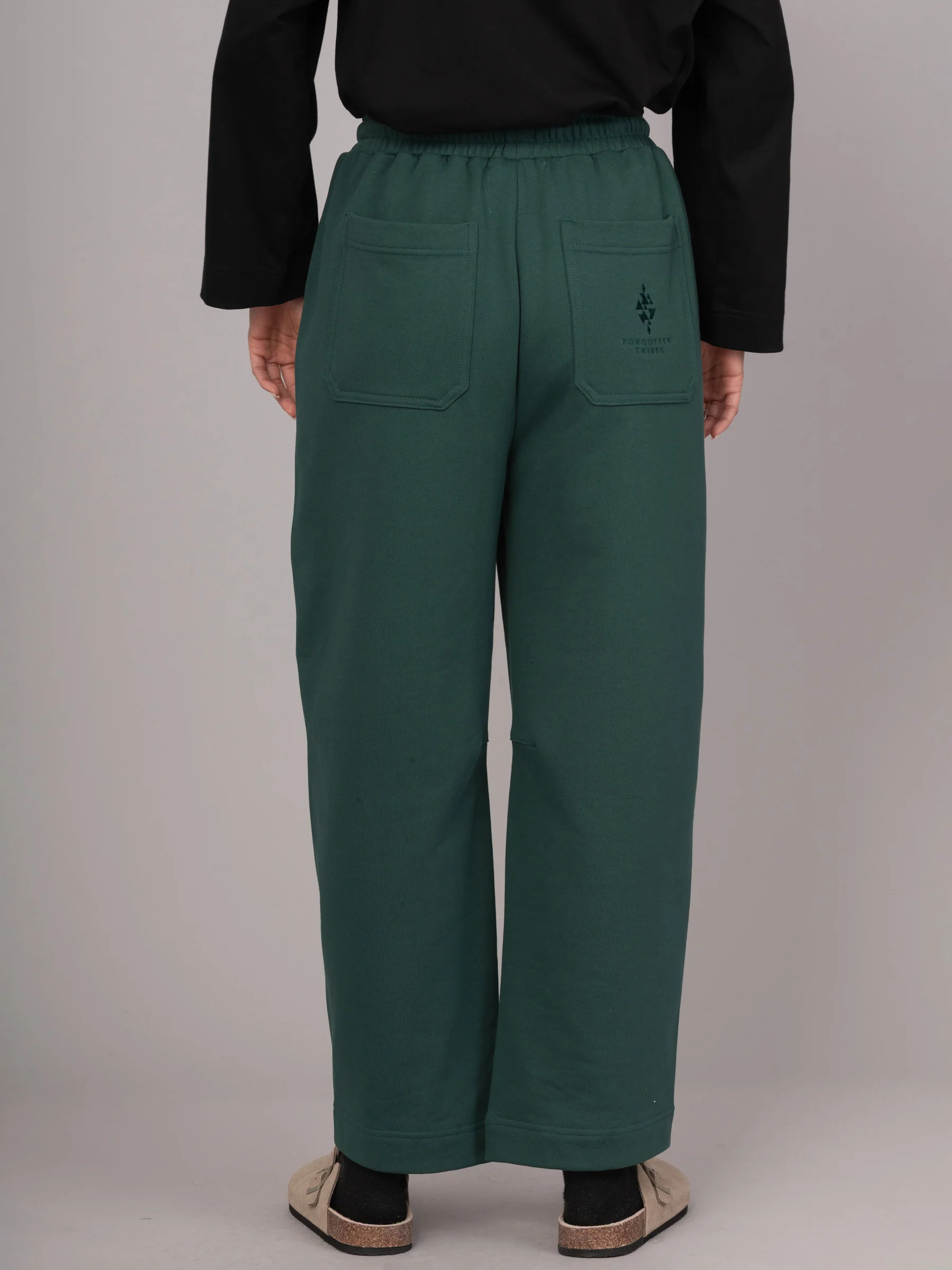 Paxi - Cotton Fleece Barrel Leg Trousers - Image 7