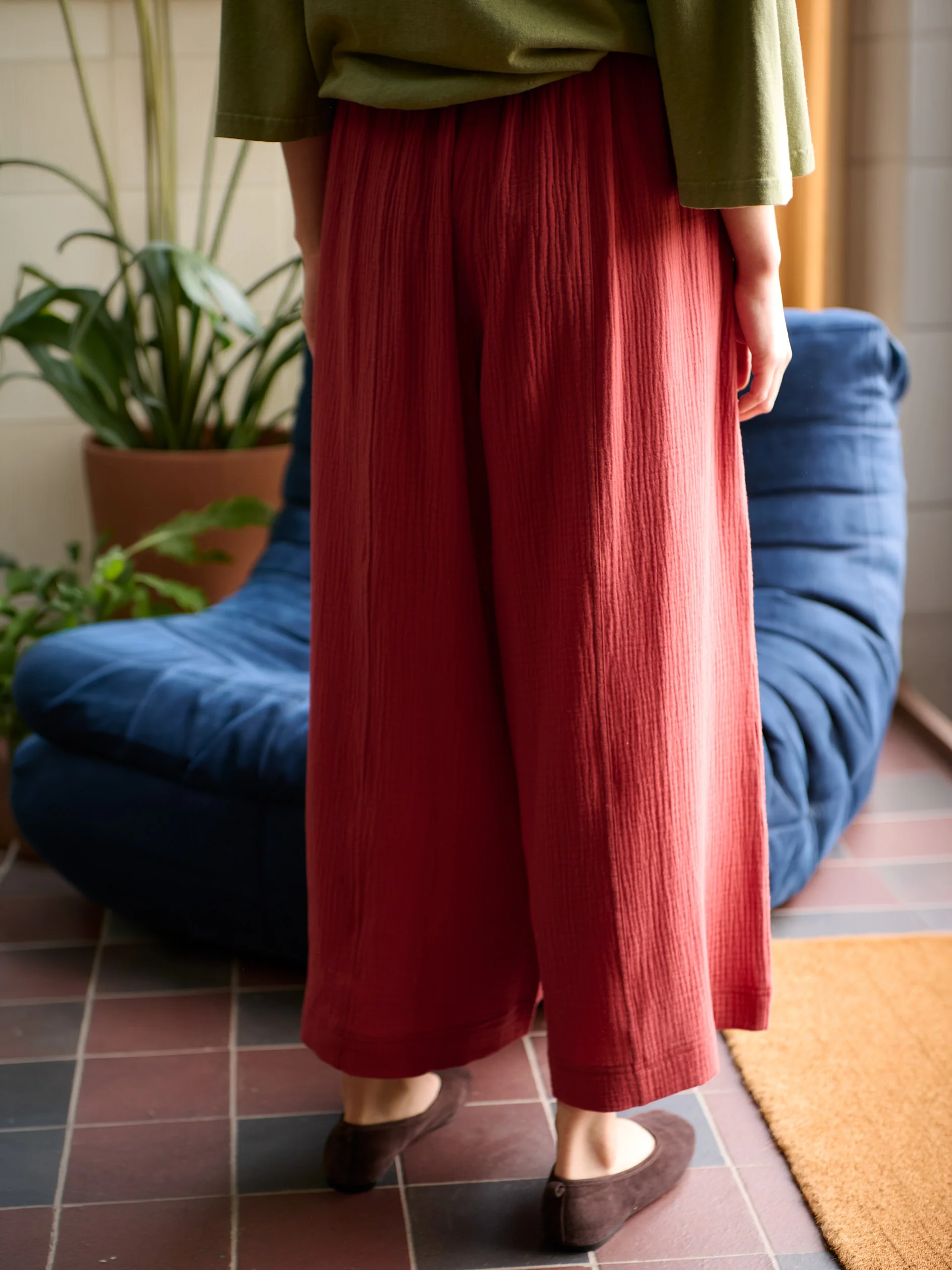 Rokko - Cotton Gauze Wide Leg Trousers - Image 5