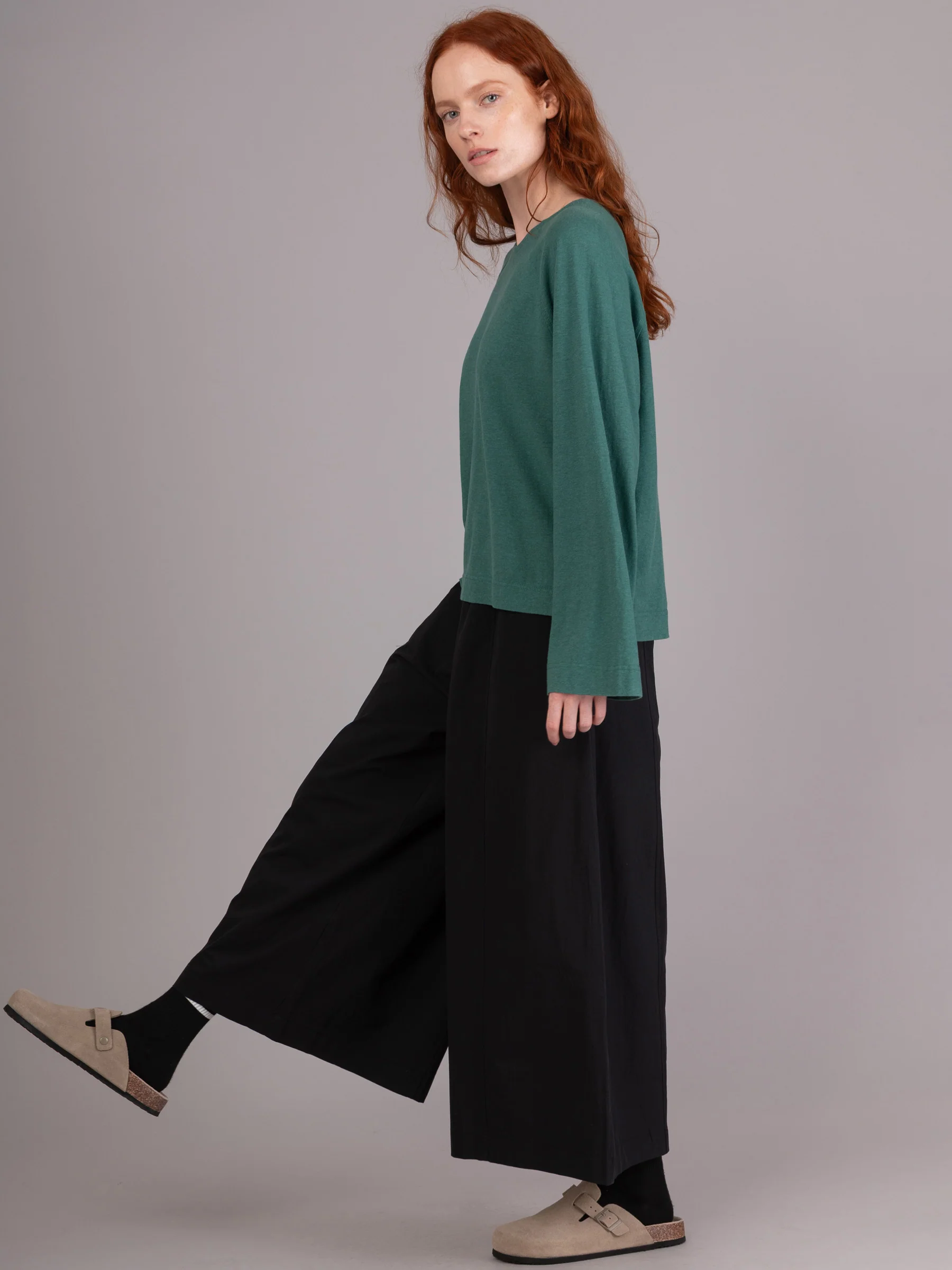 Rokko -  Cotton Poplin Wide Leg Trousers - Image 2