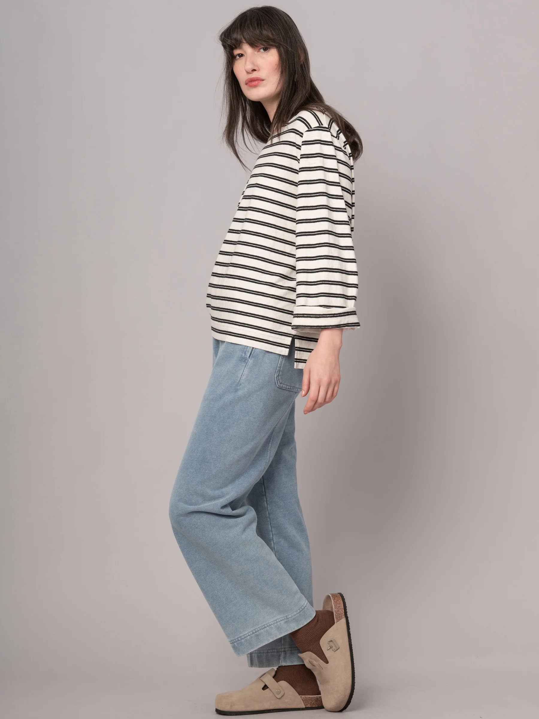 Sable - Denim Wash French Terry Straight Leg Trousers - Image 3
