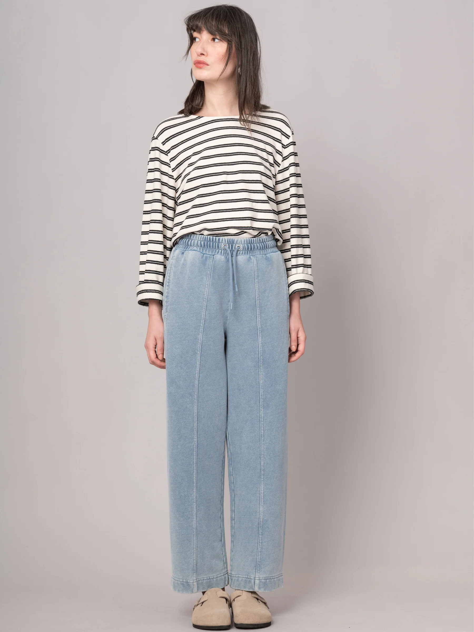 Sable - Denim Wash French Terry Straight Leg Trousers - Image 4