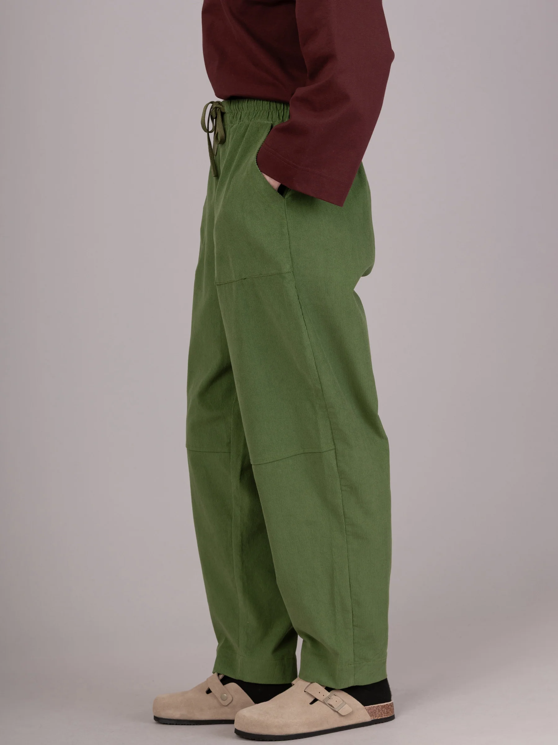 Sado -  Cotton Needlecord Tapered Trousers - Image 11