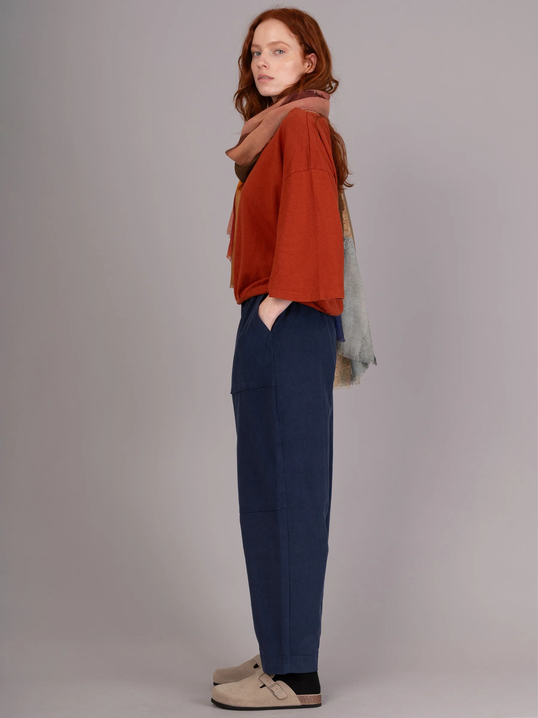 Sado -  Cotton Needlecord Tapered Trousers - Image 5