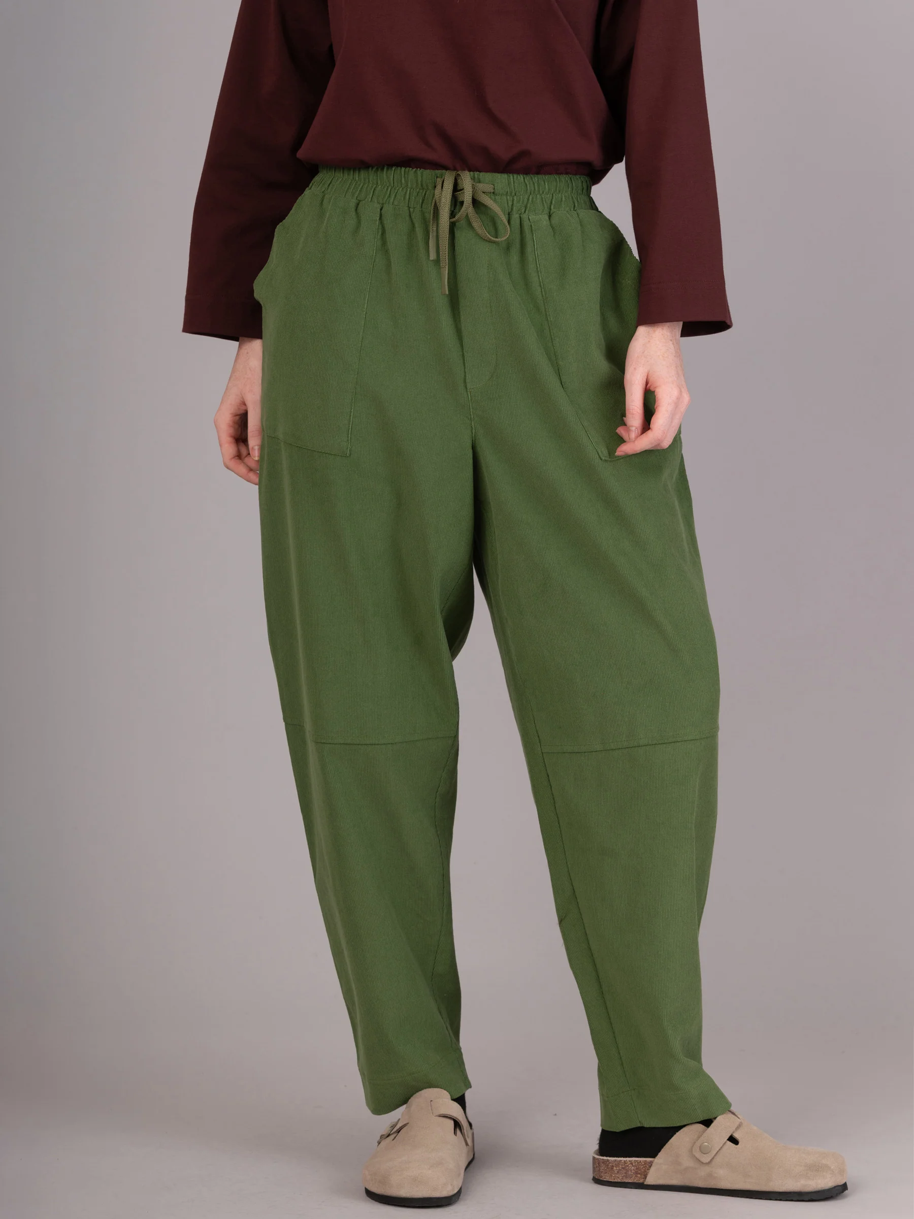 Sado -  Cotton Needlecord Tapered Trousers - Image 7