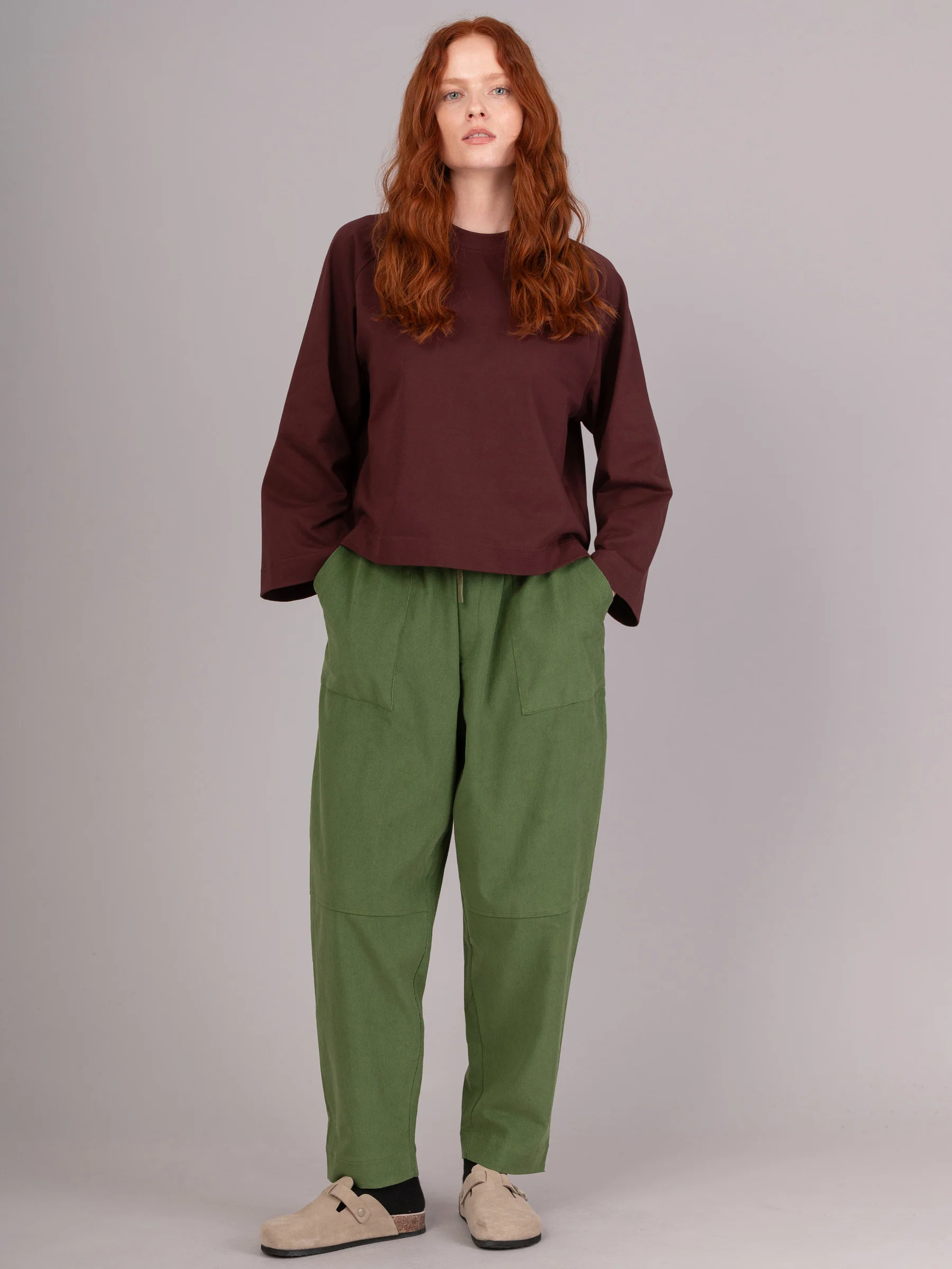 Sado -  Cotton Needlecord Tapered Trousers - Image 8