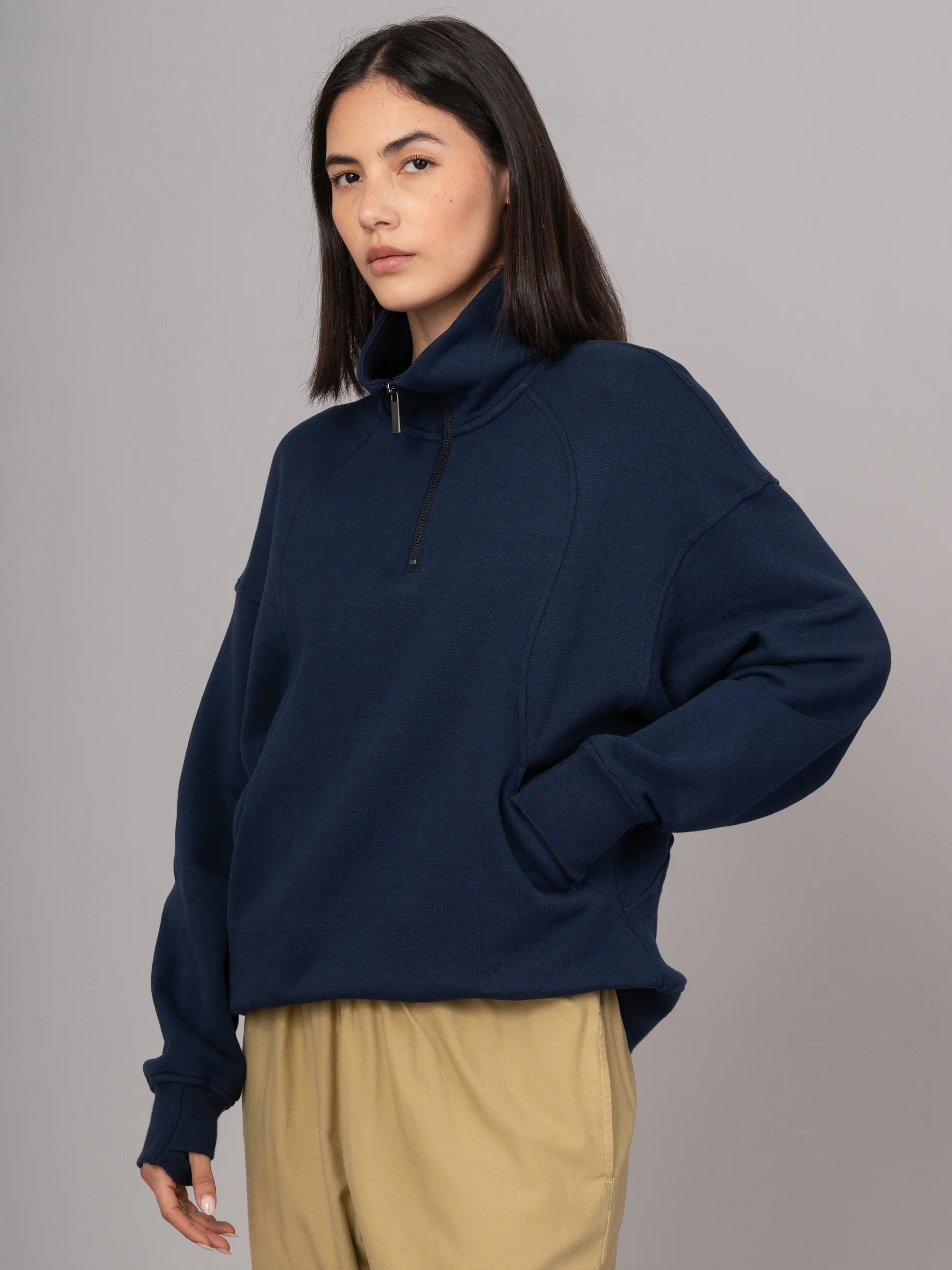 Sark - Hemp Organic Cotton Fleece Quarter Zip Sweatshirt - Image 6