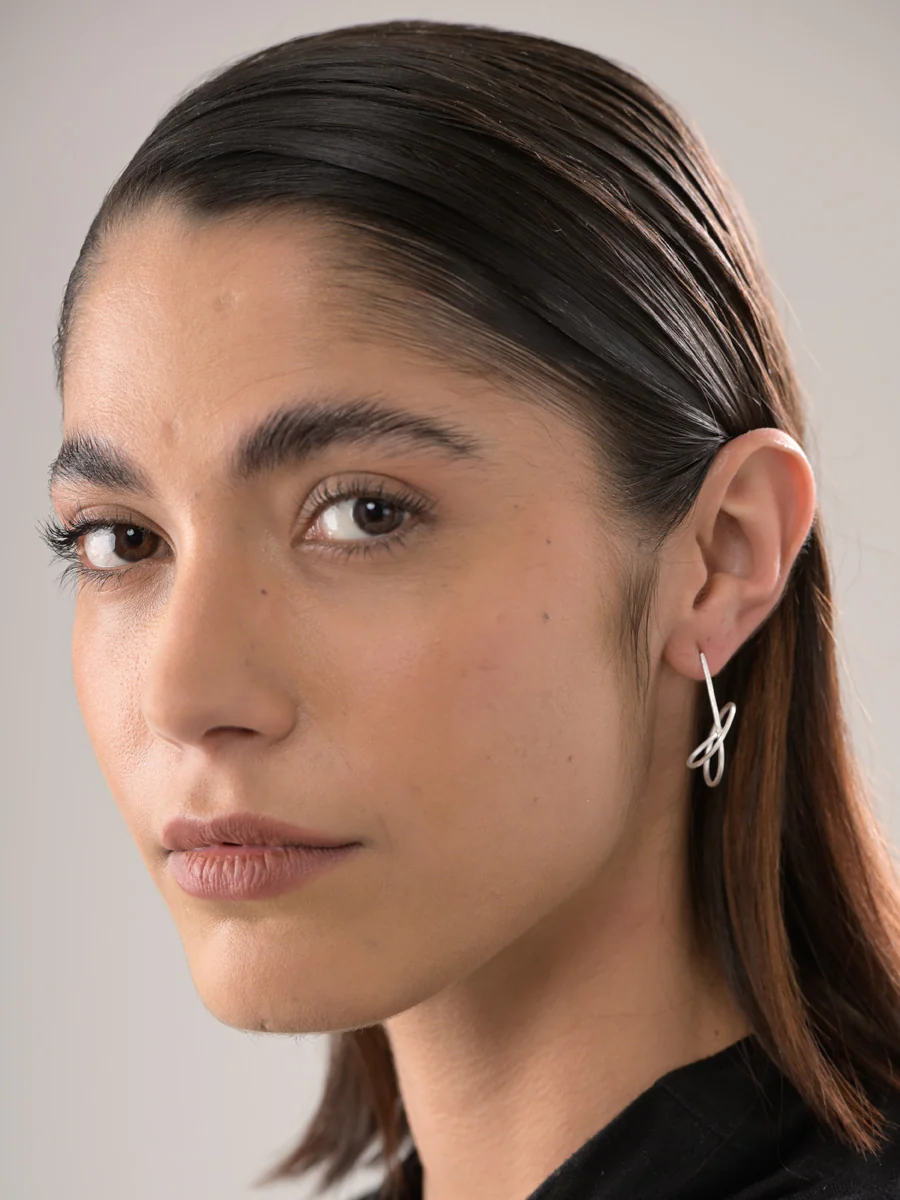 Sterling Silver Loose Knot Earrings - Image 3