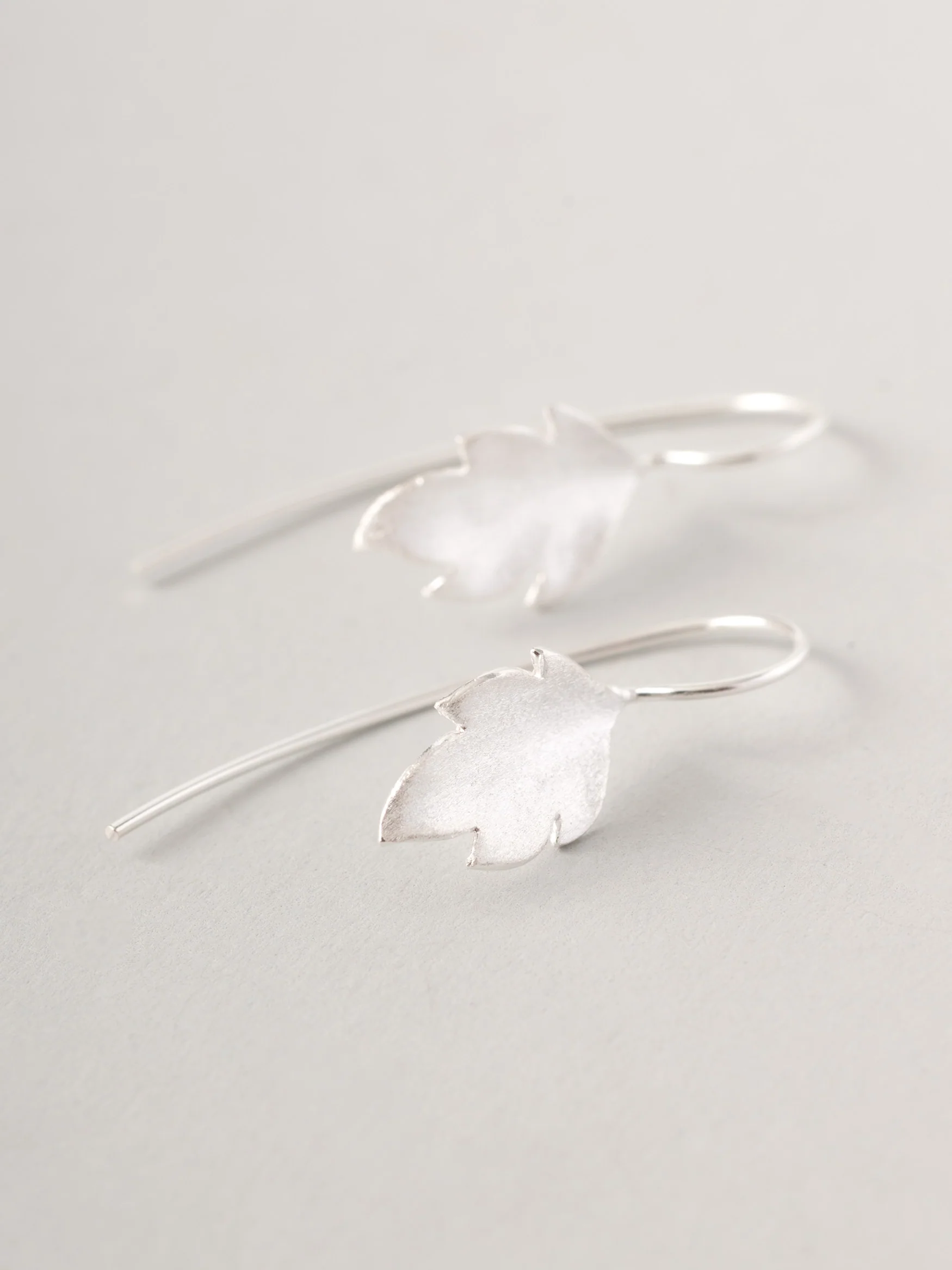 Sterling Silver Small Leaf Earrings