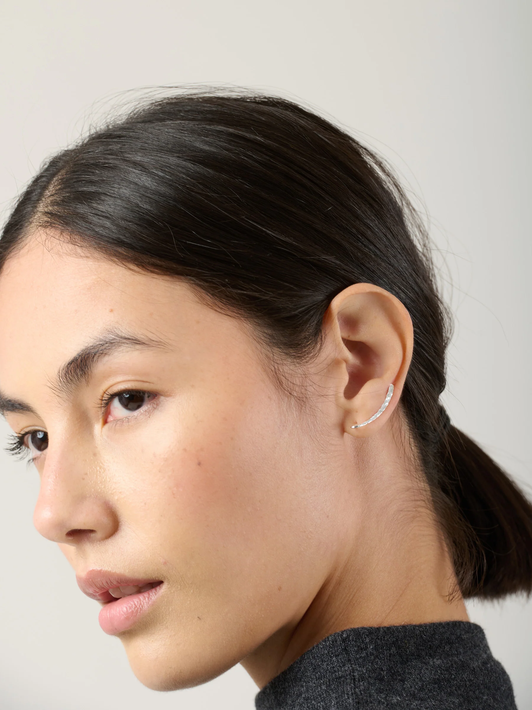 Sterling Silver Textured Surface Ear Crawlers - Image 6