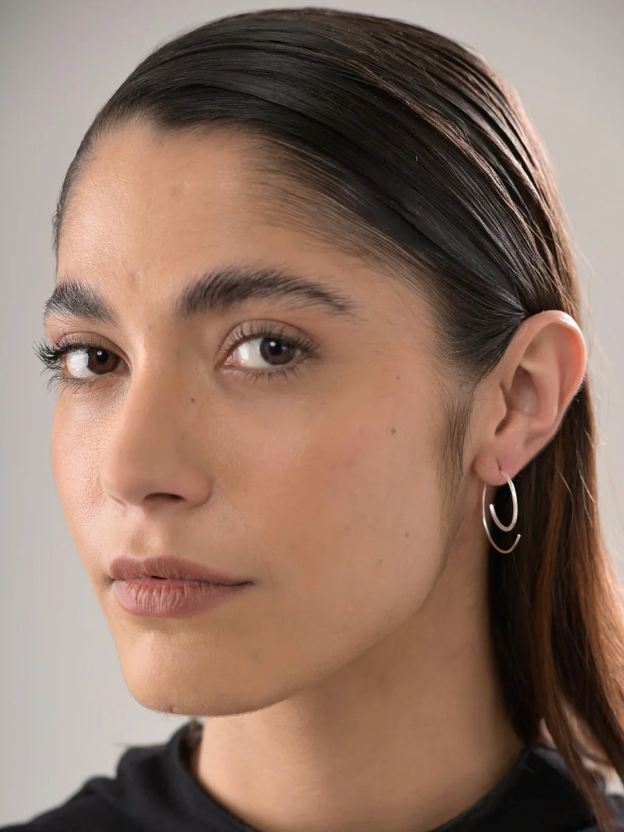 Sterling Silver Thread Through Swirl Earrings - Image 2