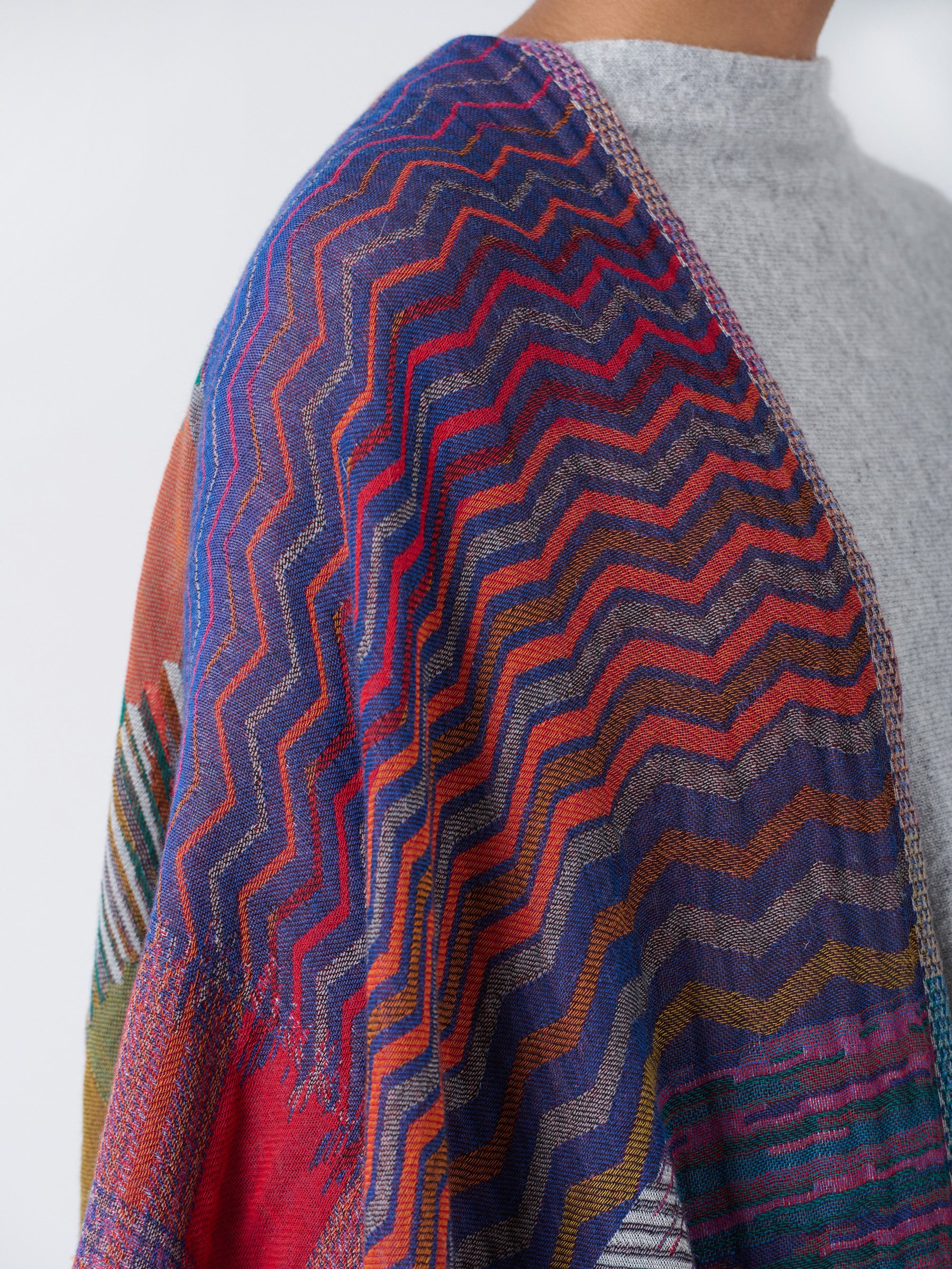 Wool Cotton Jacquard Scarf - Tartan - Image 4