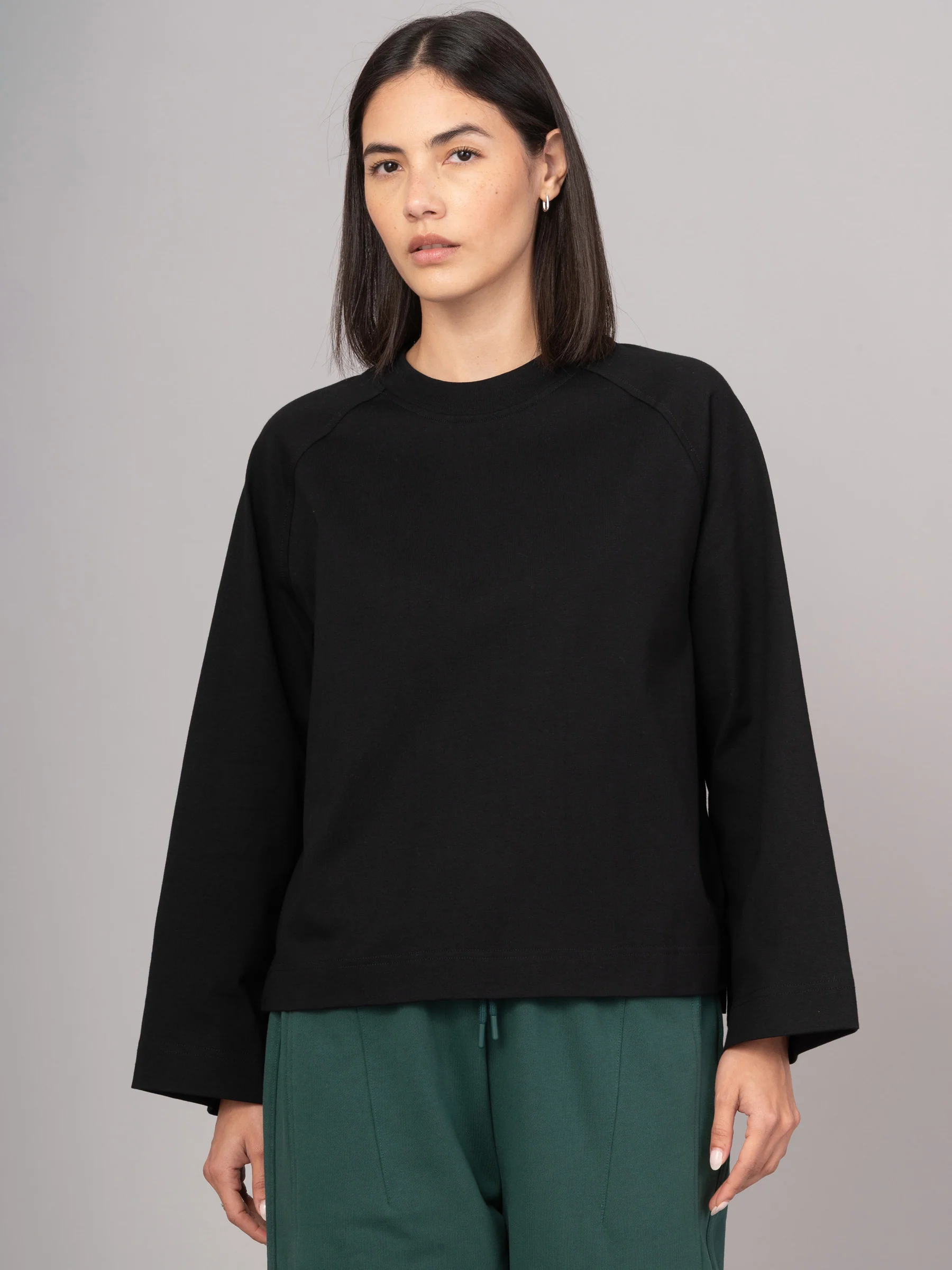 Yasai 3 - Mercerised Cotton Raglan Wide Sleeve T-shirt - Image 10