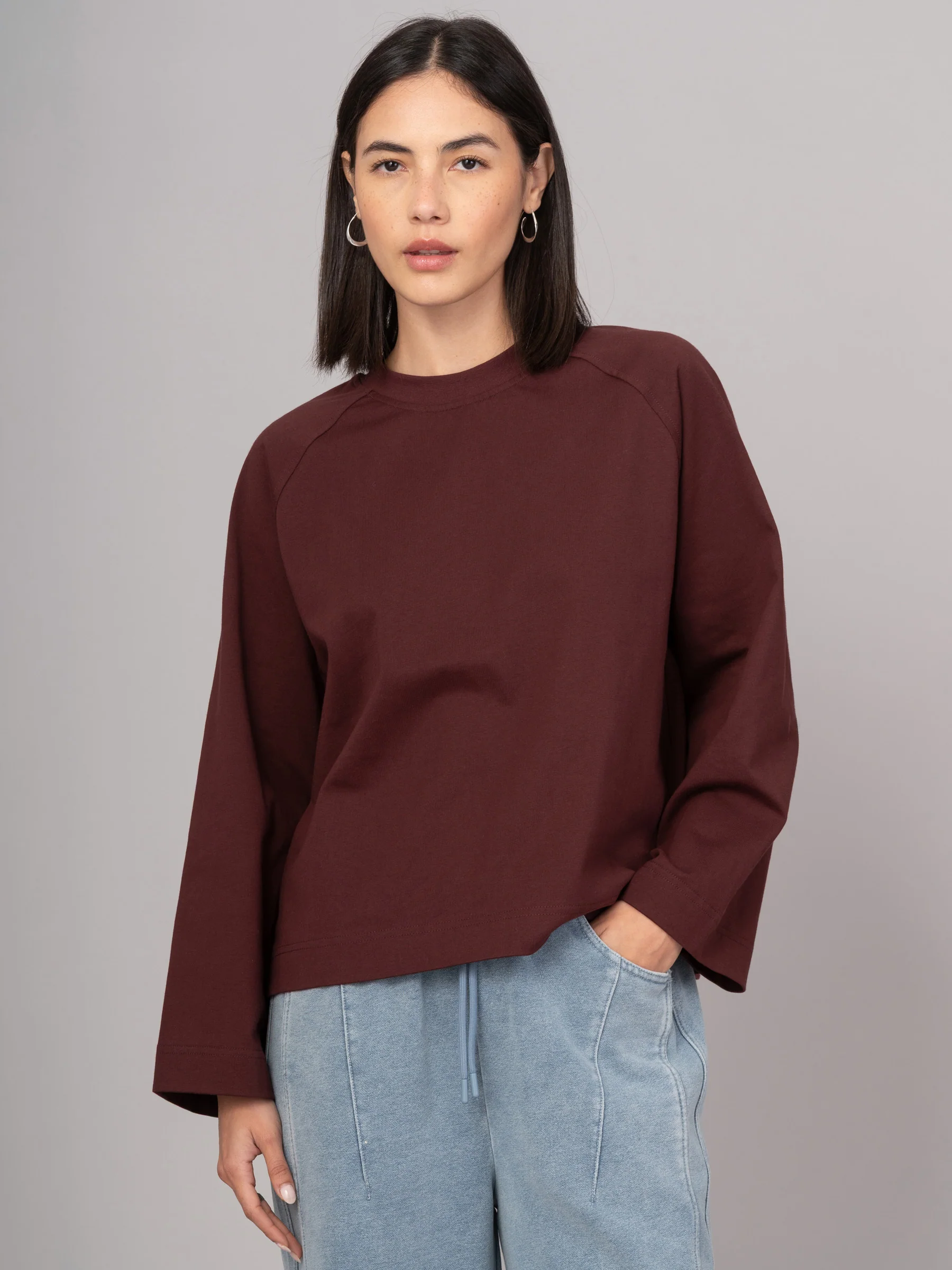 Yasai 3 - Mercerised Cotton Raglan Wide Sleeve T-shirt - Image 4